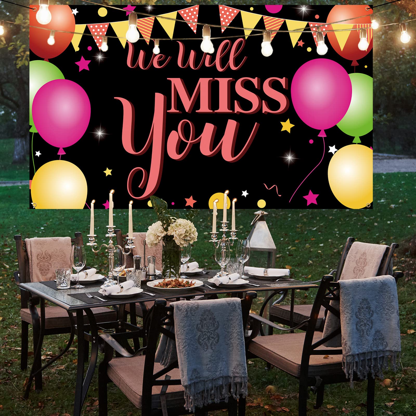 We Will Miss You Banner, Going Away Party Decorations, Backdrop Photo Props For Graduation Farewell Retirement Goodbye Promotion