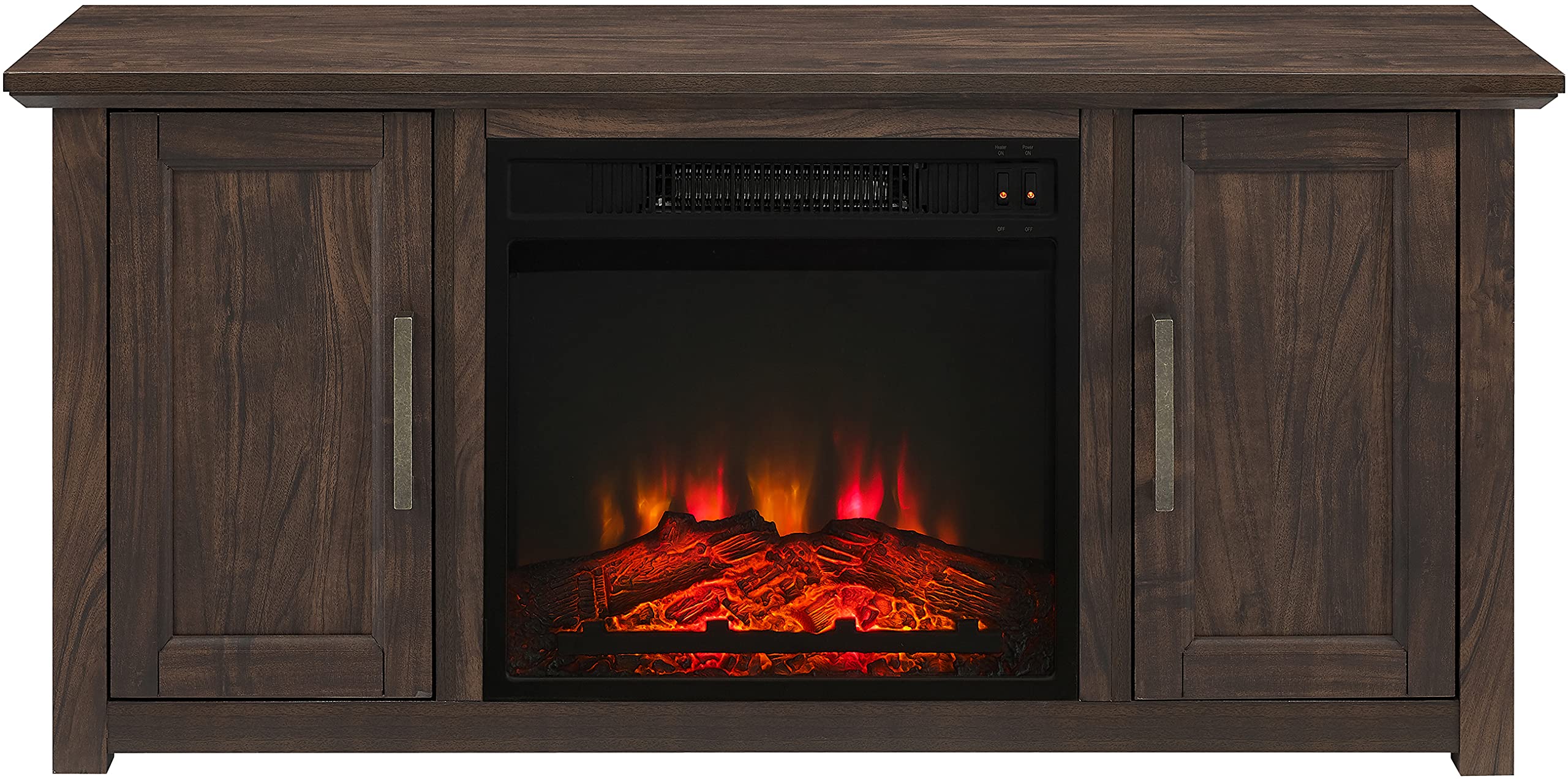 Camden 48 Corner Tv Stand W/Fireplace Dark Walnut