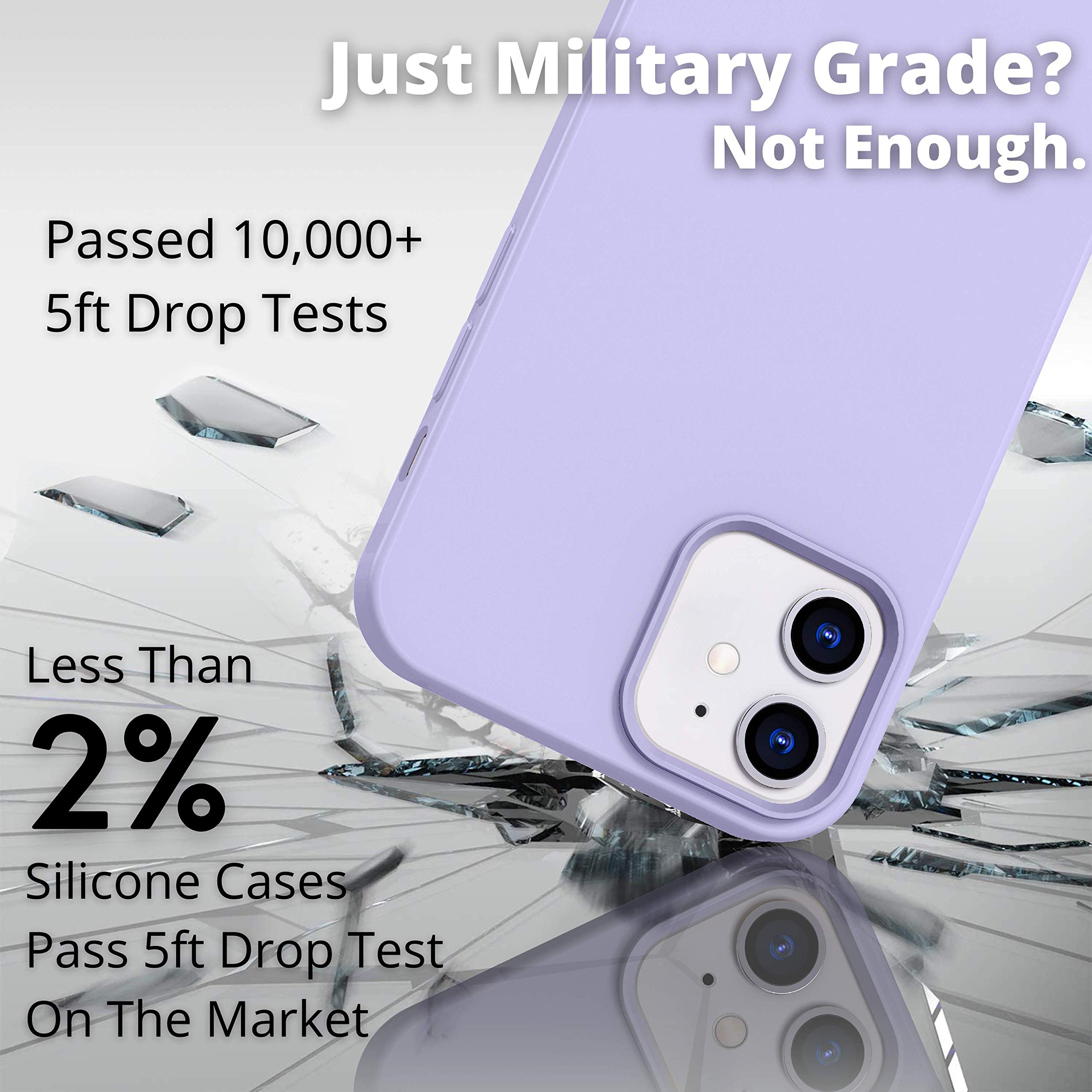 Icesword Iphone 12 Mini Case Purple, Thin Liquid Silicone Case, Matte Lavender Purple, Soft Silk Microfiber Cloth, Gel Rubber Fu