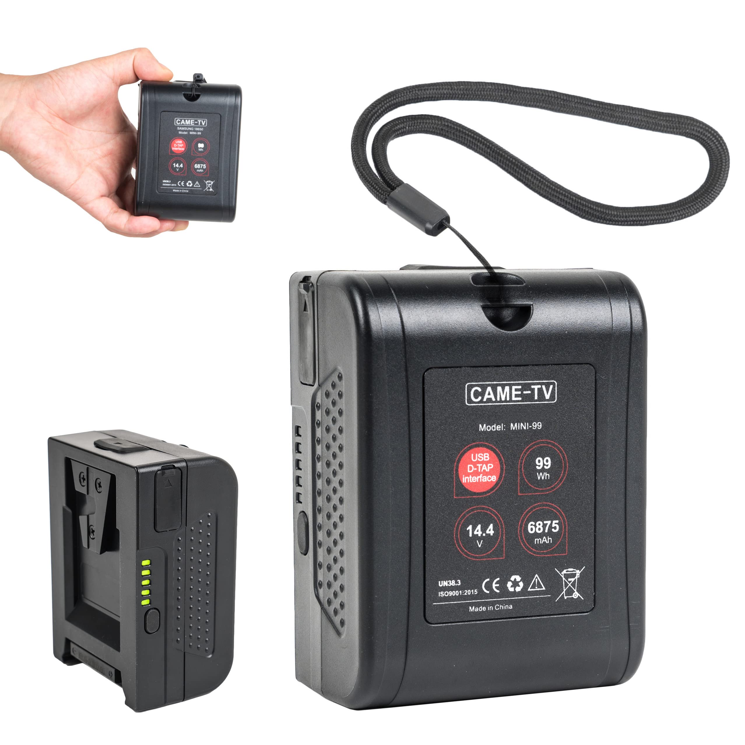 Came Tv 6875Mah Mini 99 V Mount Battery 99Wh D Tap 14.4V 15A And Usb 5V 2.1A Compatible With Bmpcc 4K / 6K, Fx6, Zcam E2, A7S, K