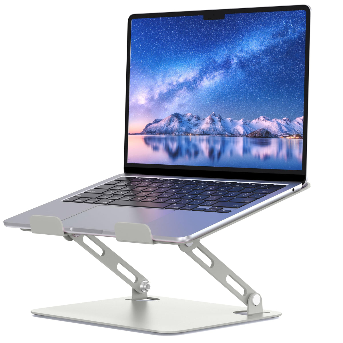 Soundance Laptop Stand For Desk, Portable Adjustable Laptop Riser, Ergonomic Design Computer Holder, Metal Laptop Mount Elevator Compatible With 10 To 15.6 Inches Pc Computer, Light Grey