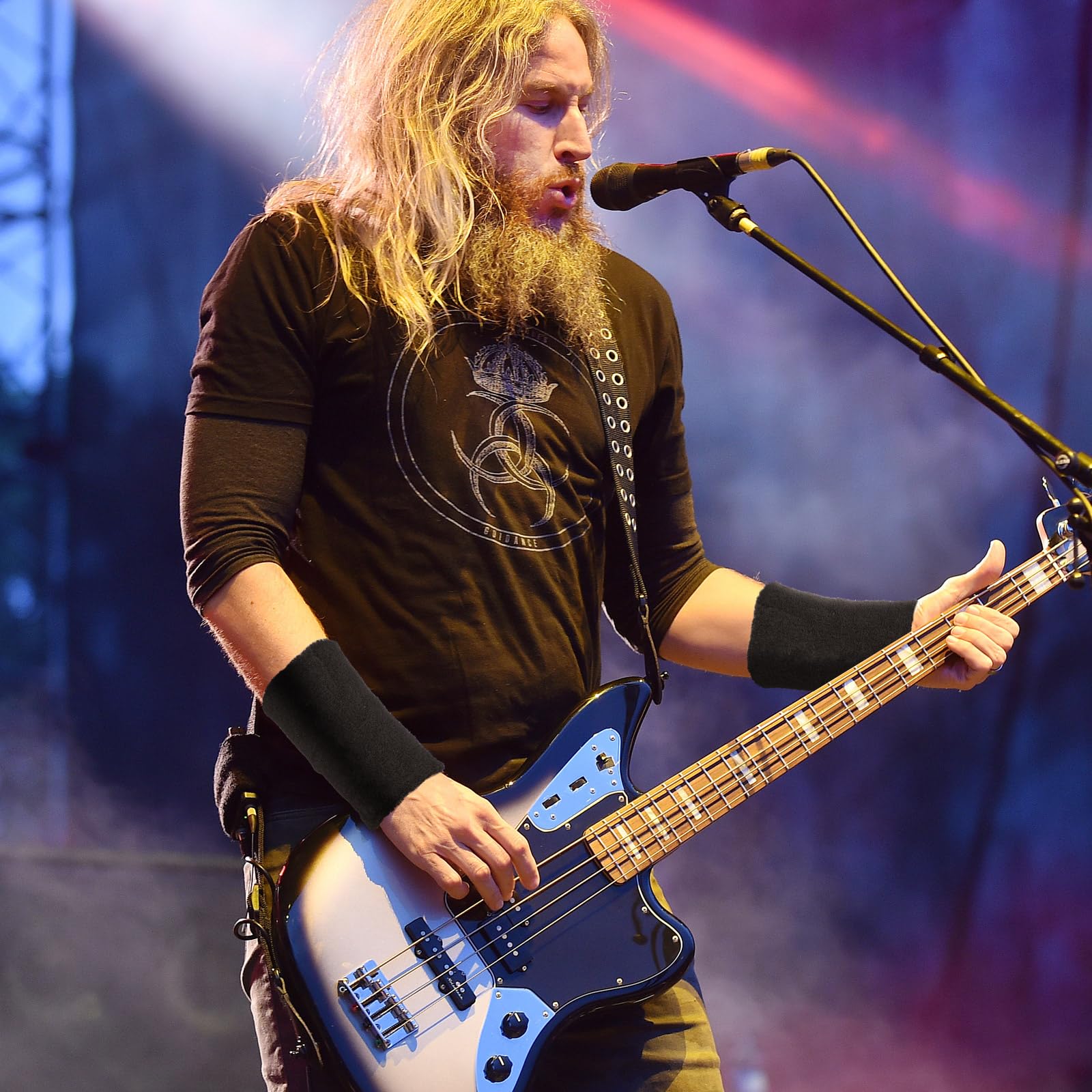 Boao 8 Pieces Slays Sweatbands For Guitarists 6 Inch Wristbands Guitar Players Wristbands Black Wrist Sweatband For Musicians Ba