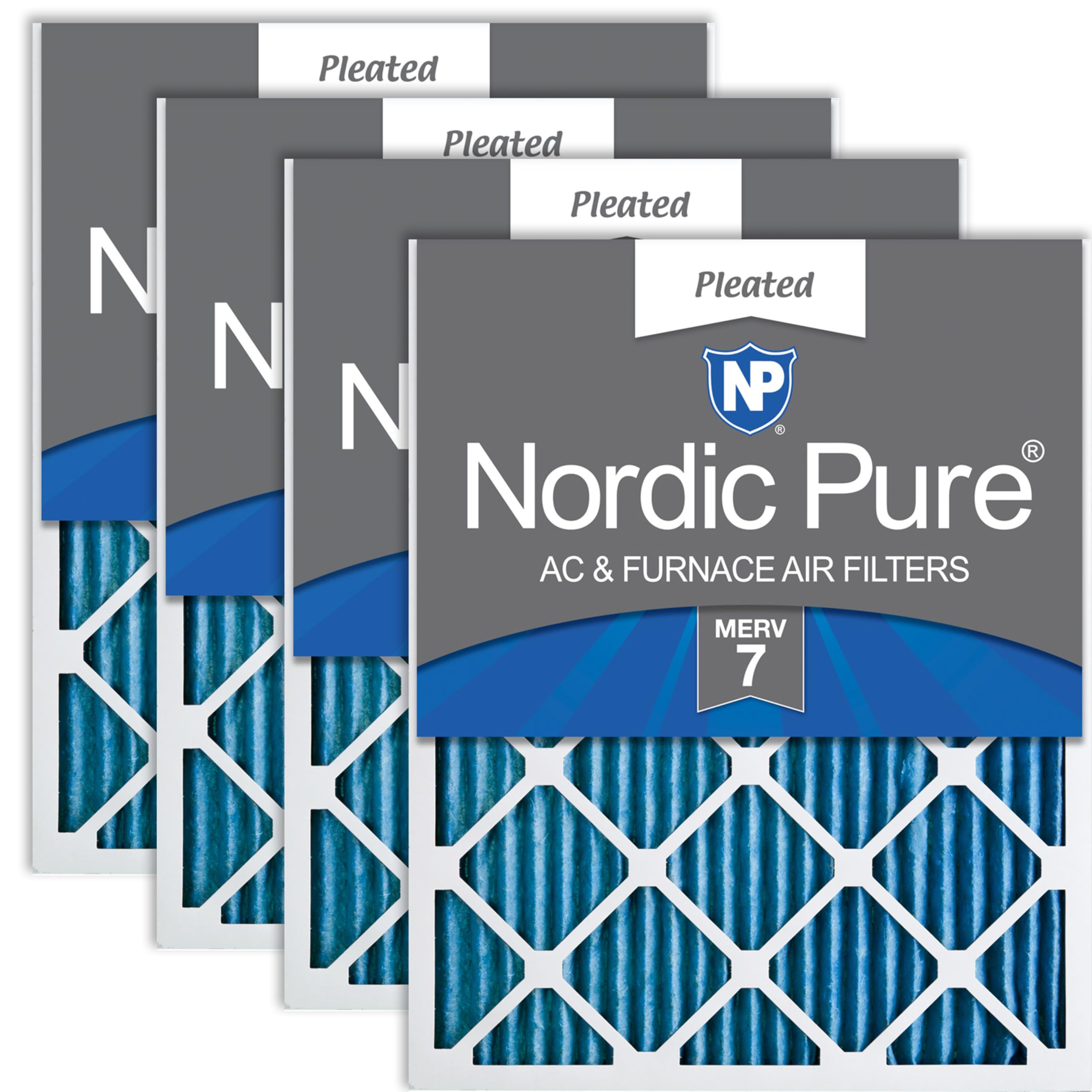 Nordic Pure 14x24x1 (Actual Size: 13 3/4 x 23 3/4 x 3/4) Pleated MERV 7 Air Filters 4 Pack