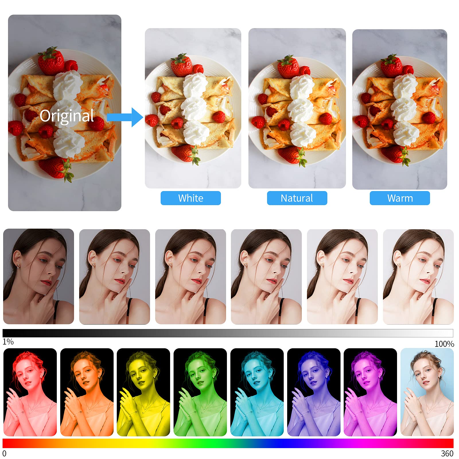 Uyled P7Rgbpro Handheld Photography Light With App Control 360  Full Color Led Video Light Wand 12 Lighting Modes,Cri=95 Ip68 Wa