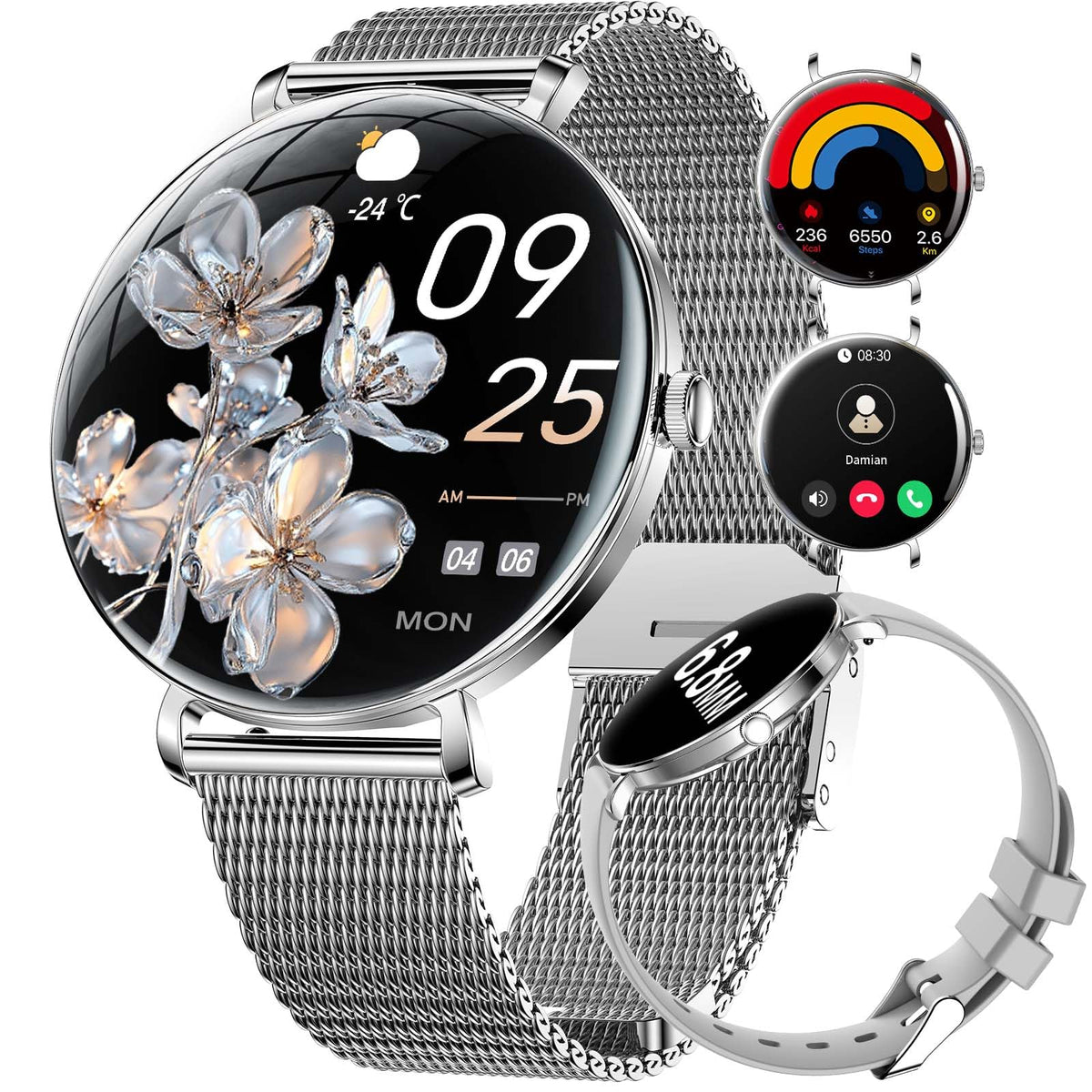 Sunkta Smart Watch For Women(Buletooth Calling), 1.43 ' ' Amoled Smart Watches, Ladies Fitness Watch With 100+ Sport, Ip68 Water