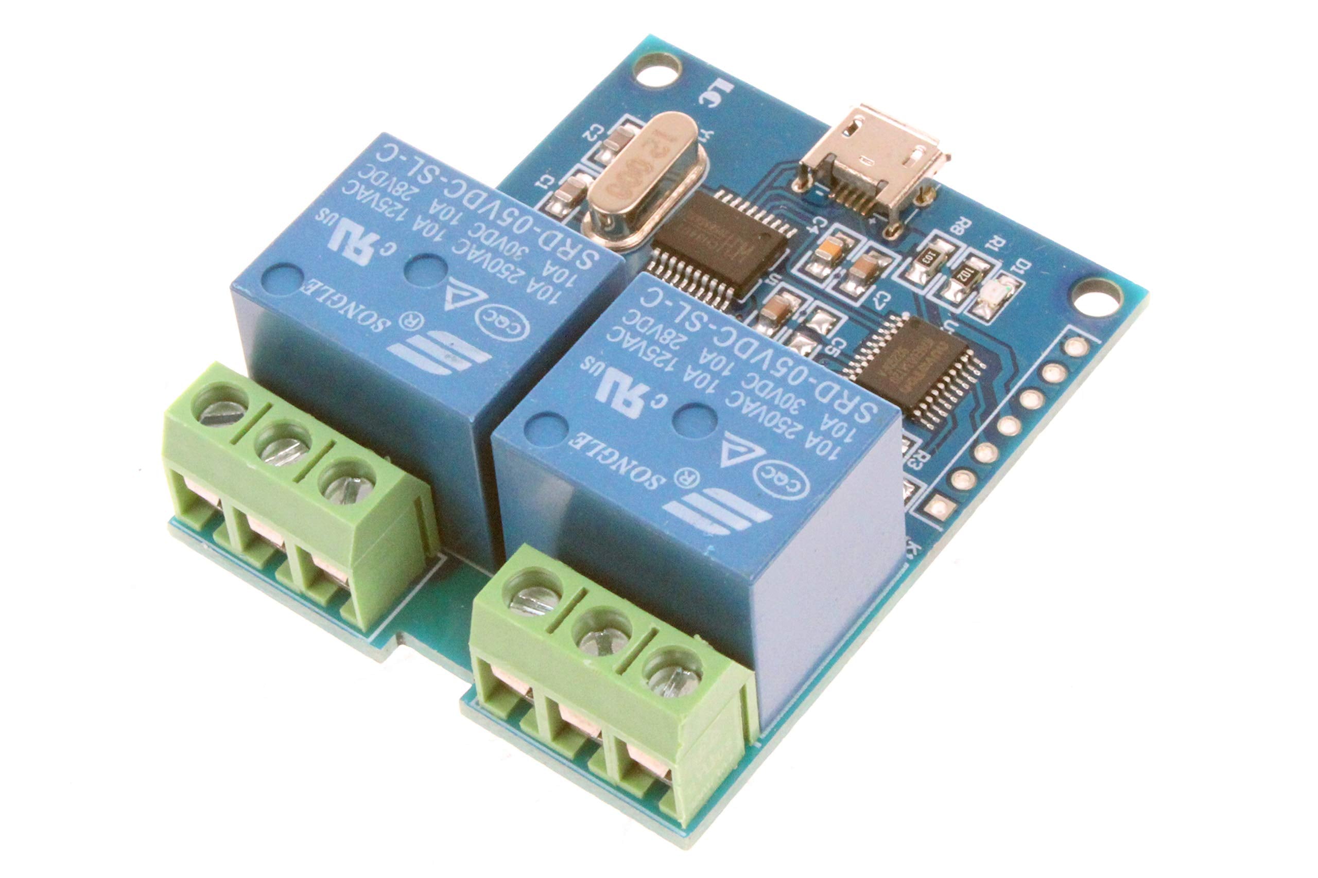 Noyito 2 Channel Micro Usb Relay Module Usb Smart Control Switch Usb Intelligent Control Switch (2 Channel Micro Usb)