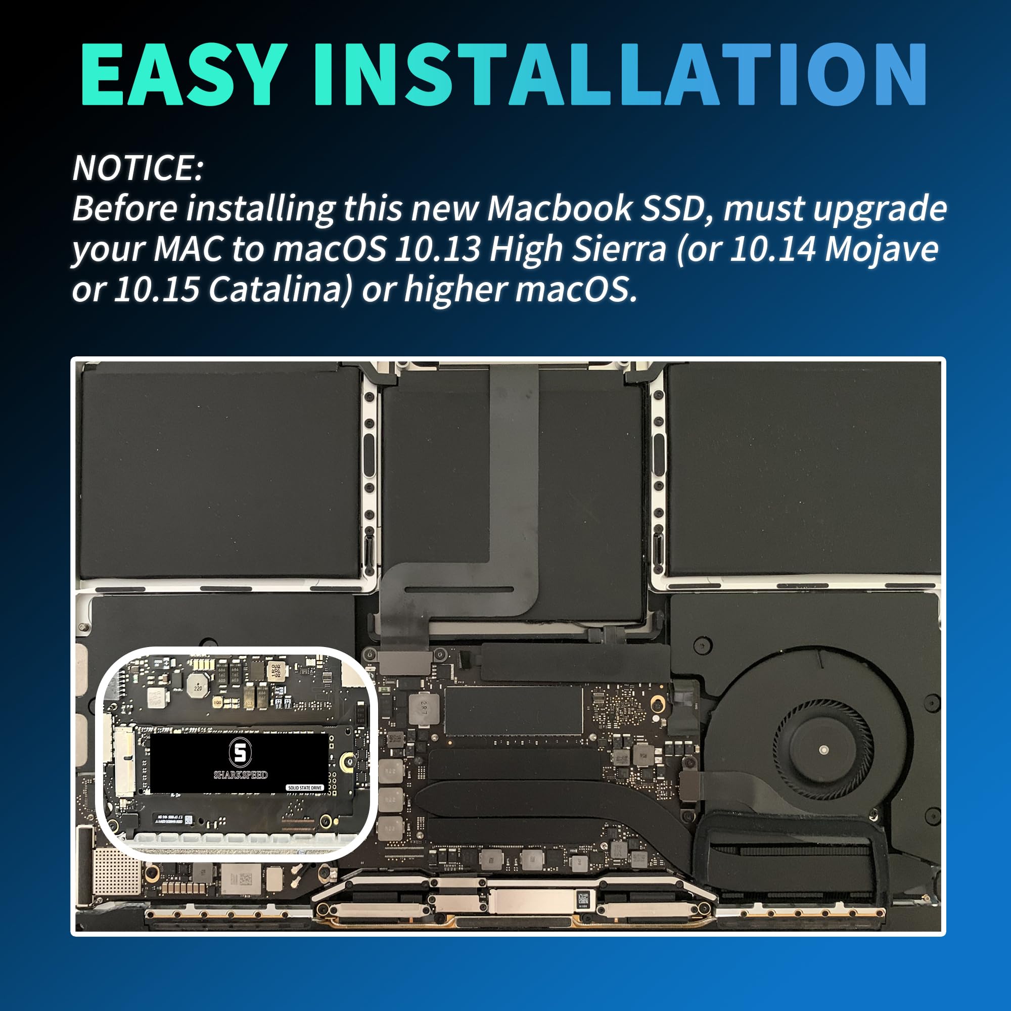 Sharkspeed Ssd 2Tb Nvme Replacement For Macbook Air A1465 A1466(2013 2015,2017), Macbook Pro A1502 A1398(Retina 2013 2015), Imac