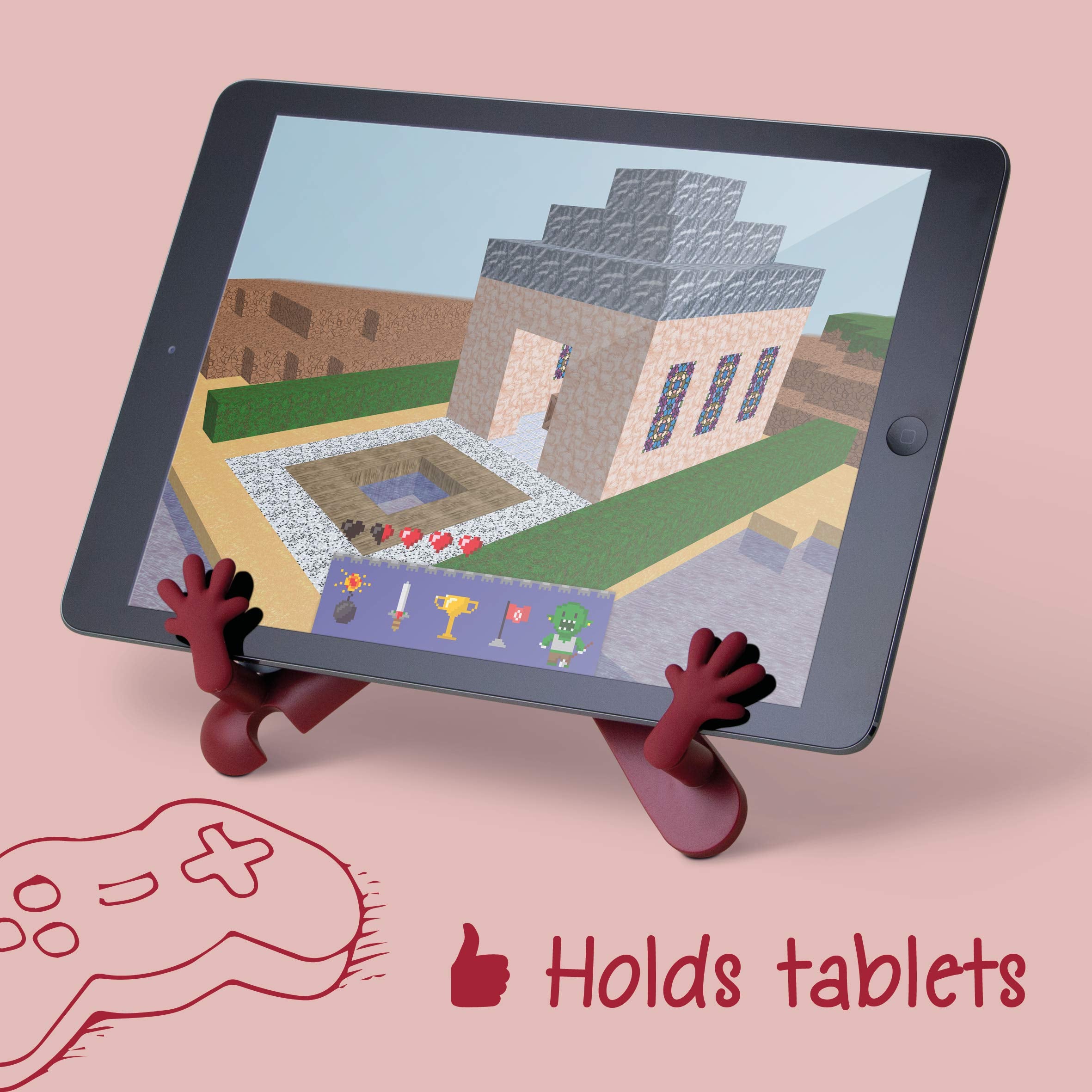 If The Hands Stand, Hands Free Reading Tablet & Book Holder   Scarlet