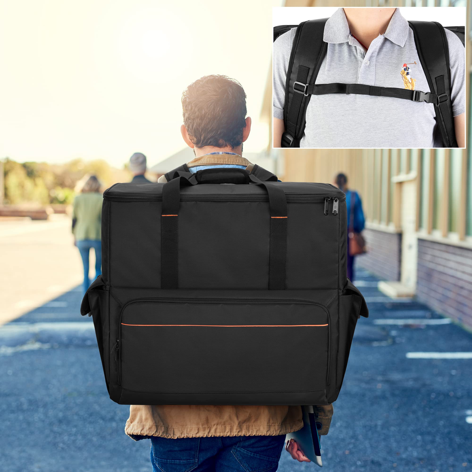 Trunab Computer Desktop Tower Carrying Case, Pc Backpack For Computer Main Processor Case, Keyboard, Cable And Mouse, Earphone,