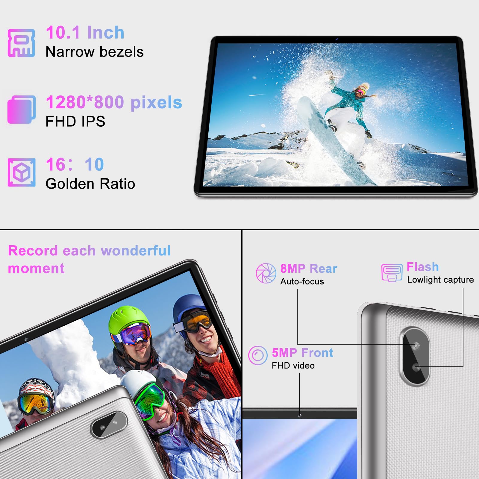 Tablet 10 Inch Android 13 Tablet Octa Core 2.0 Ghz With 12Gb Ram 128Gb Rom, 5G Wifi, 6000Mah, Hd Ips Touchscreen, Bluetooth 5.0,