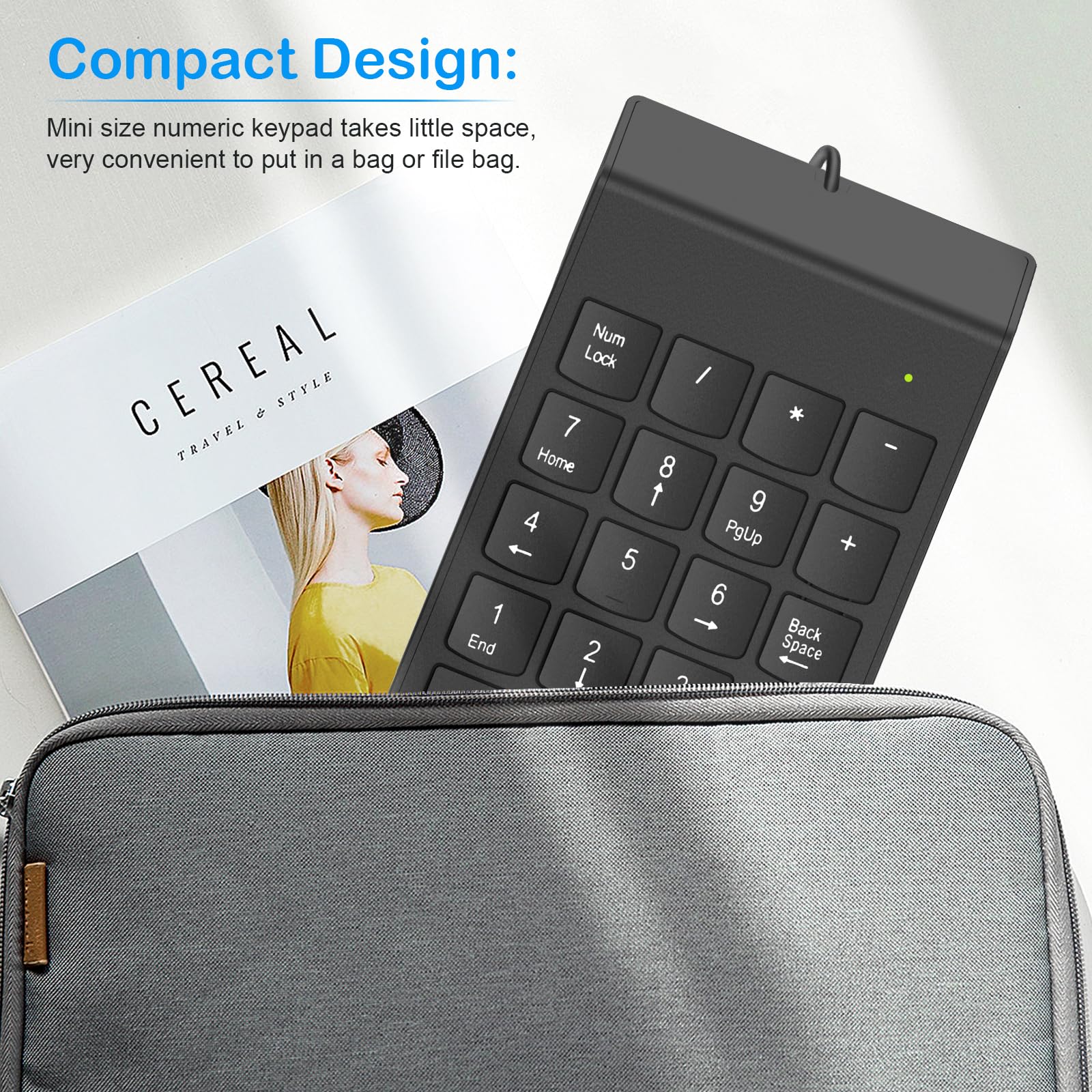 Usb Numeric Keypad Numpad Portable Slim Mini 10 Key Number Pad Keyboard For Laptop Desktop Computer Pc, Compatible With Chromebo