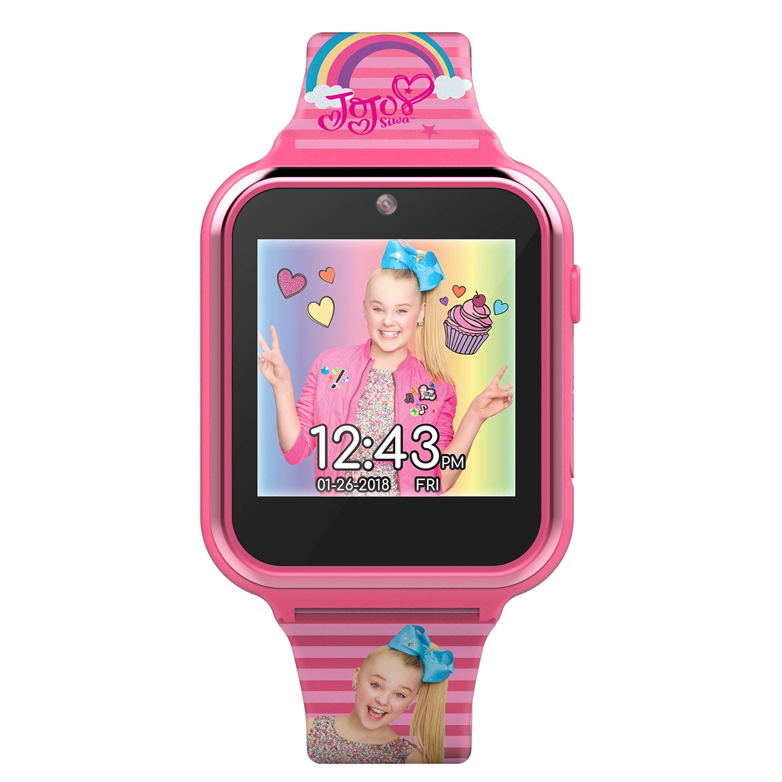Jojo Siwa Kids Smartwatch With 10 Watch Faces, Step Counter, Selfie And Video Camera, Voice Recorder, Alarm, Timer, Stopwatch, C