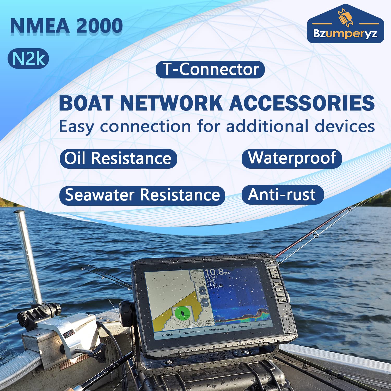 Nmea 2000 (N2K) (Tee) T Connector For Garmin Lowrance Simrad B&G Navico Networks Waterproof Plugandplay Boat Accessories