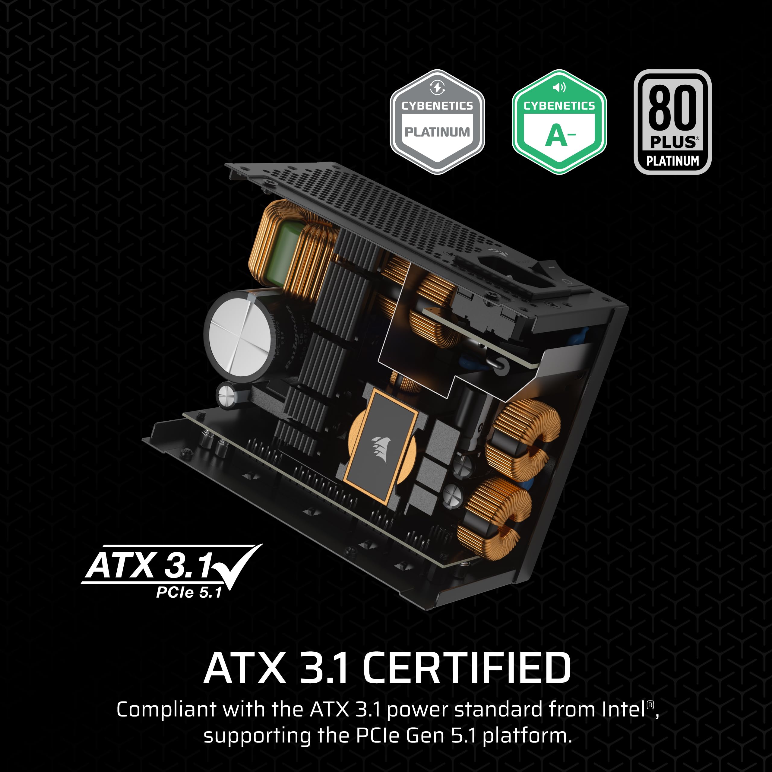 Corsair Sf750 (2024) Fully Modular Low Noise 80 Plus Platinum Atx Power Supply - Atx 3.0 Compliant - Pcie 5.0 Ready - Sfx-To-Atx