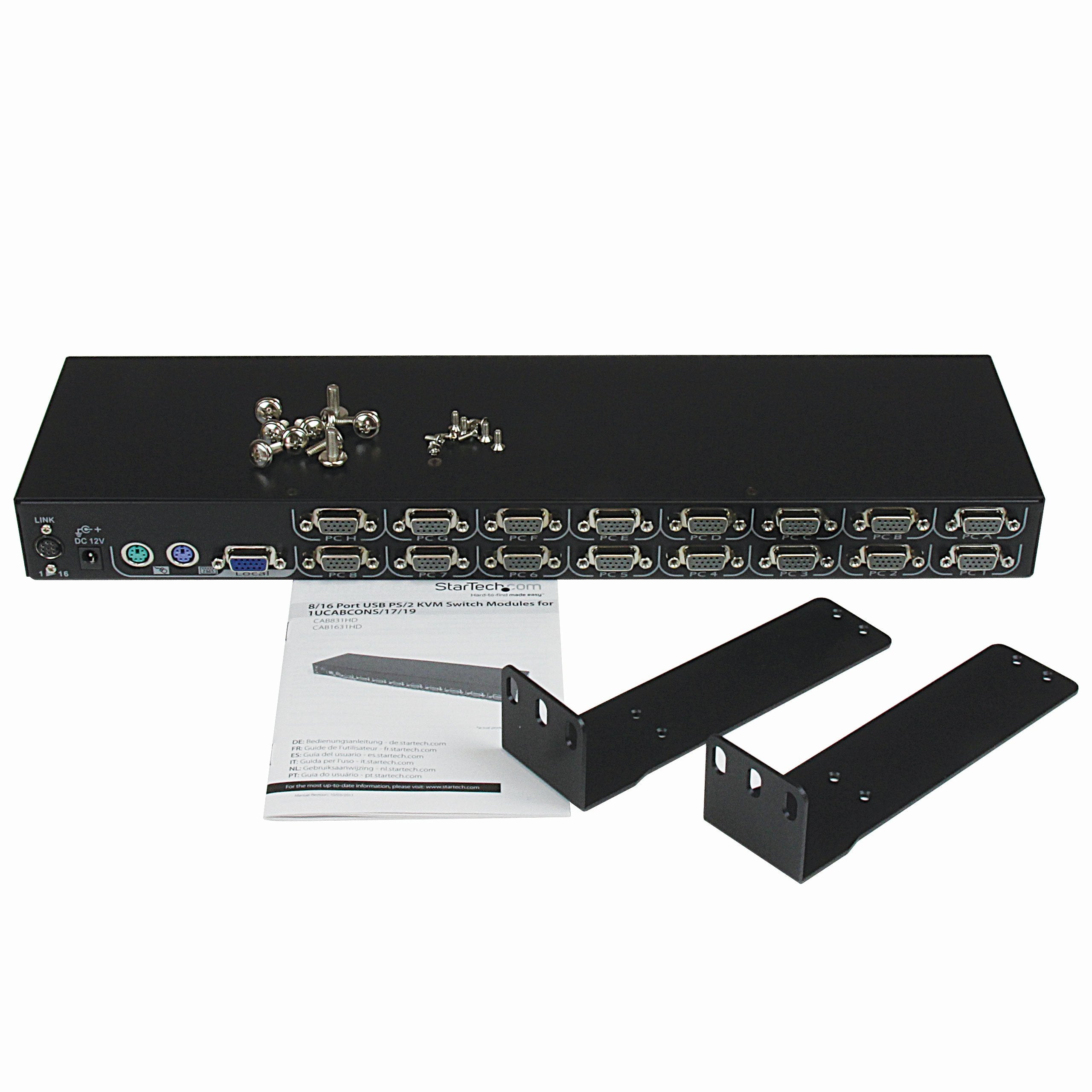 Startech.Com 16 Port Kvm Module For Rack Mount Lcd Consoles With Additional Ps/2 And Vga Console (Cab1631Hd)