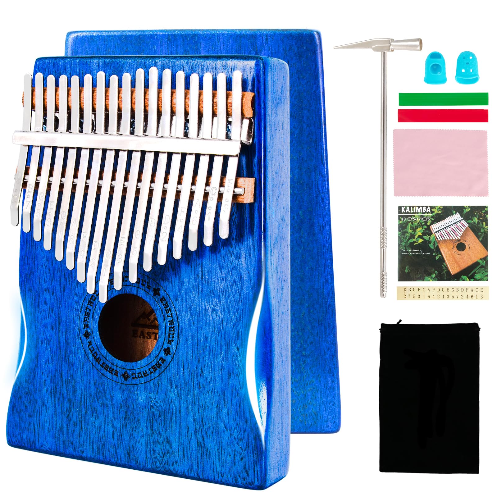 Eastrock Kalimba Thumb Piano 17 Keys Portable Mbira Finger Piano With Waterproof Protective Case Kalimba Gifts For Adults Beginn