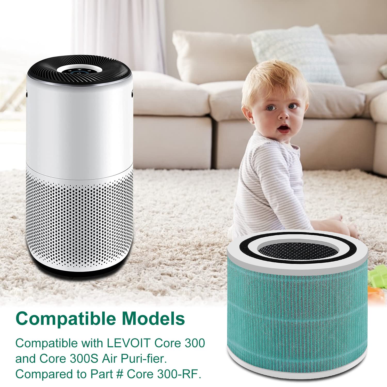 Nxbhg Core 300 2 Pack Compatible With Levoit Core 300 And Core 300S, Grade True Filter High Efficiency Activated Carbon, Compare