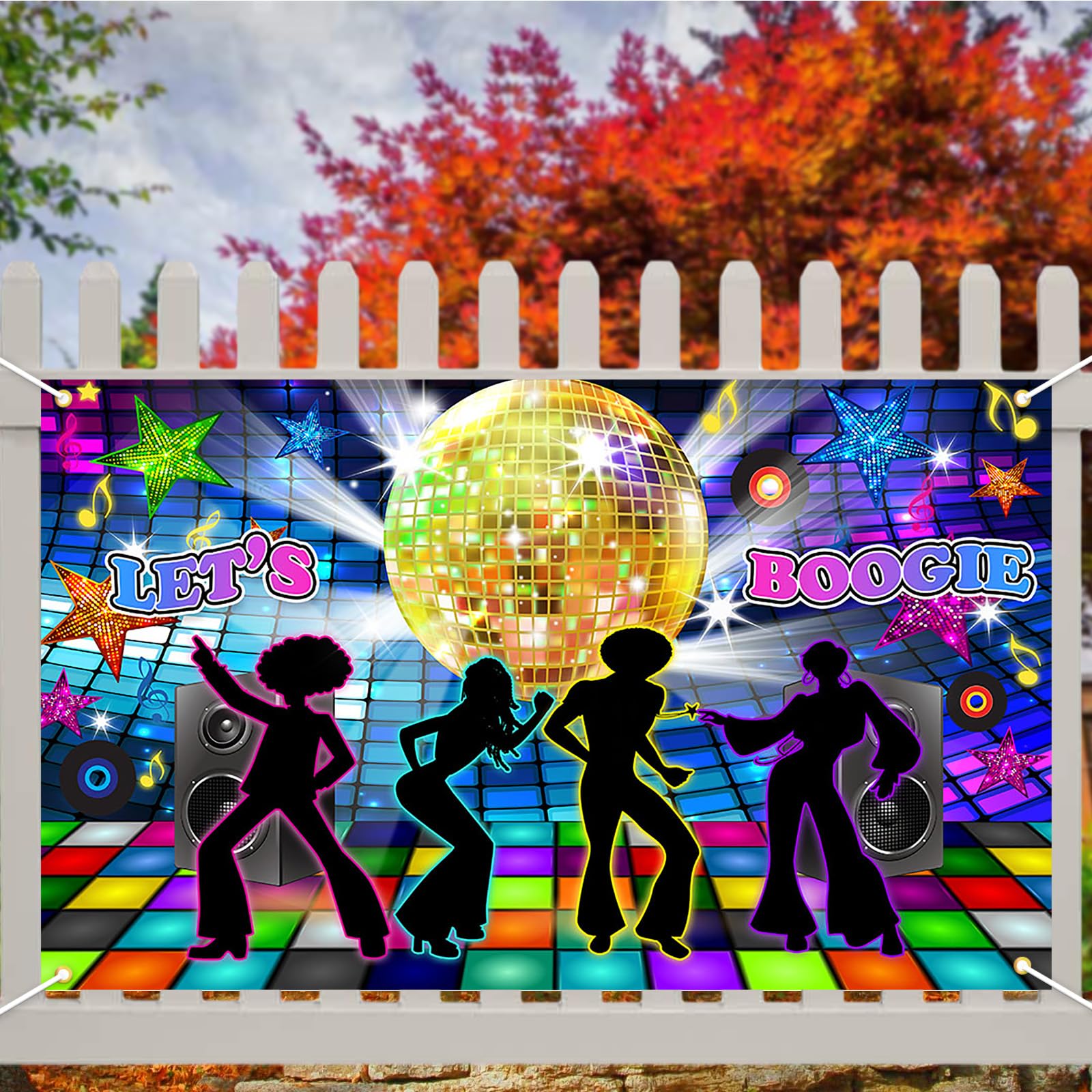 Avezano Disco Backdrop Back To 70S 80S 90S Dance Party Decorations Banner Let'S Boogie Birthday Party Photo Booth Backdrops 70.8
