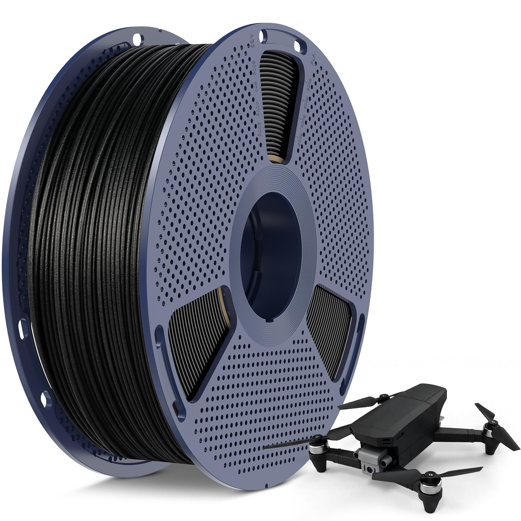 SUNLU Carbon Fiber PLA, Strong and Lightweight PLA 3D Printer Filament, PLA Filament 1.75mm Dimensional Accuracy +/- 0.02 mm, Ne