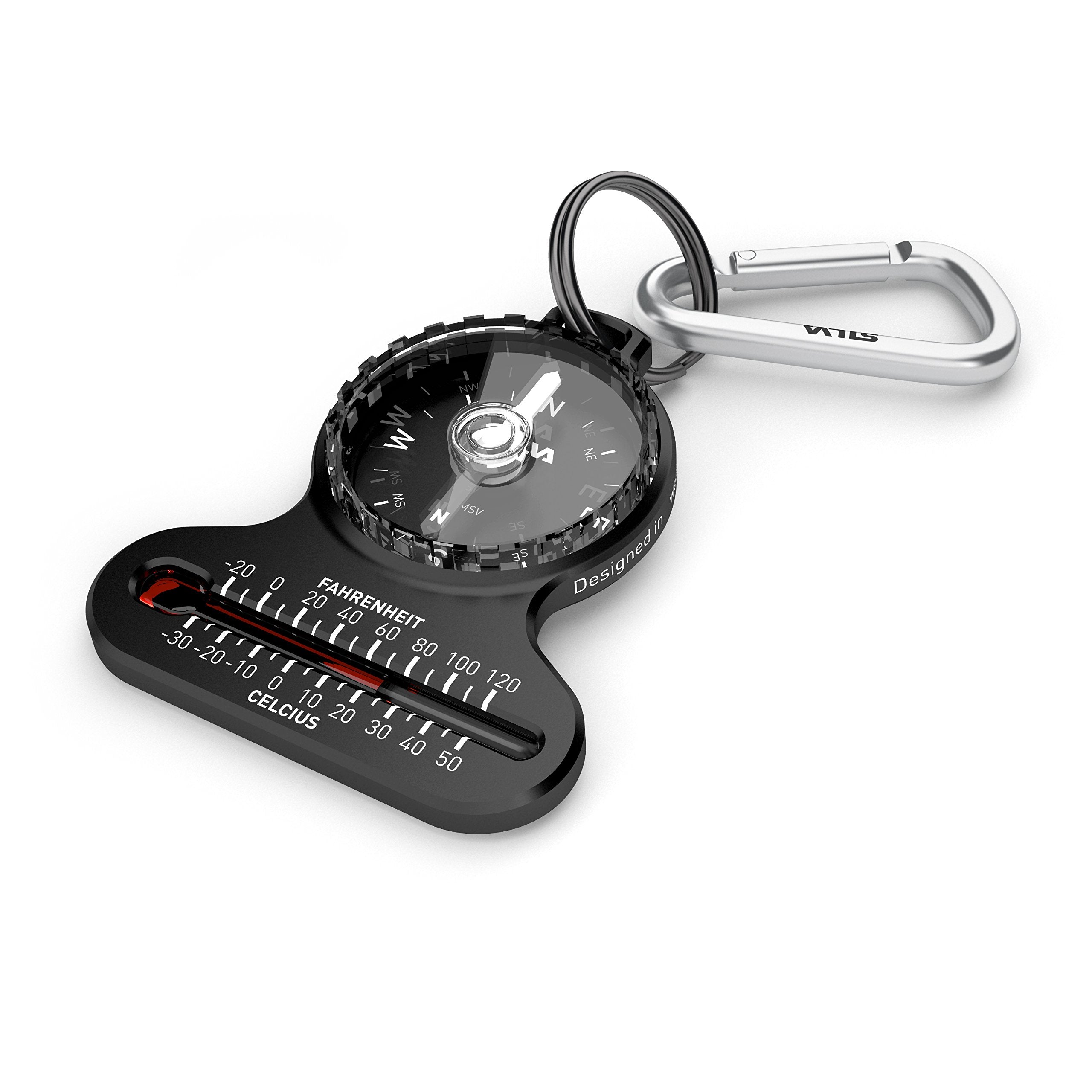 Pocket Compass, Black, One Size