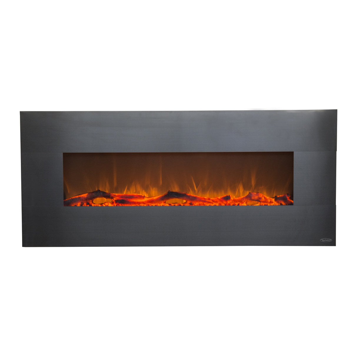 Touchstone 80026   Stainless Electric Fireplace   (Stainless)   50 Inch Wide   On Wall Hanging   Log & Crystal Included   5 Flam