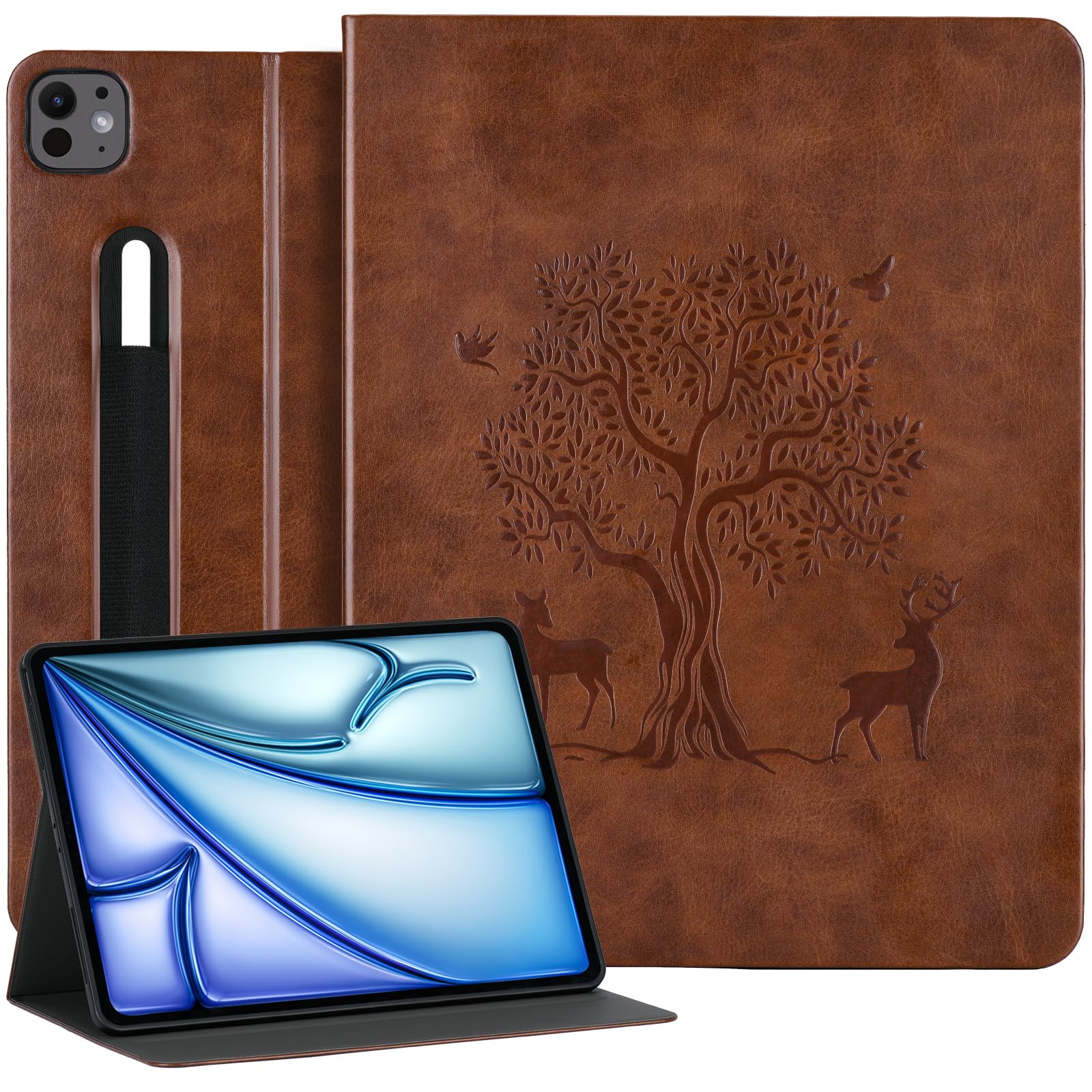 Hfcoupe For Ipad Air 2024 13 Inch Case M2, Lightweight 12.9 Inch Ipad Pro 6Th/5Th Gen Cover With Elastic Pencil Holder And Magne