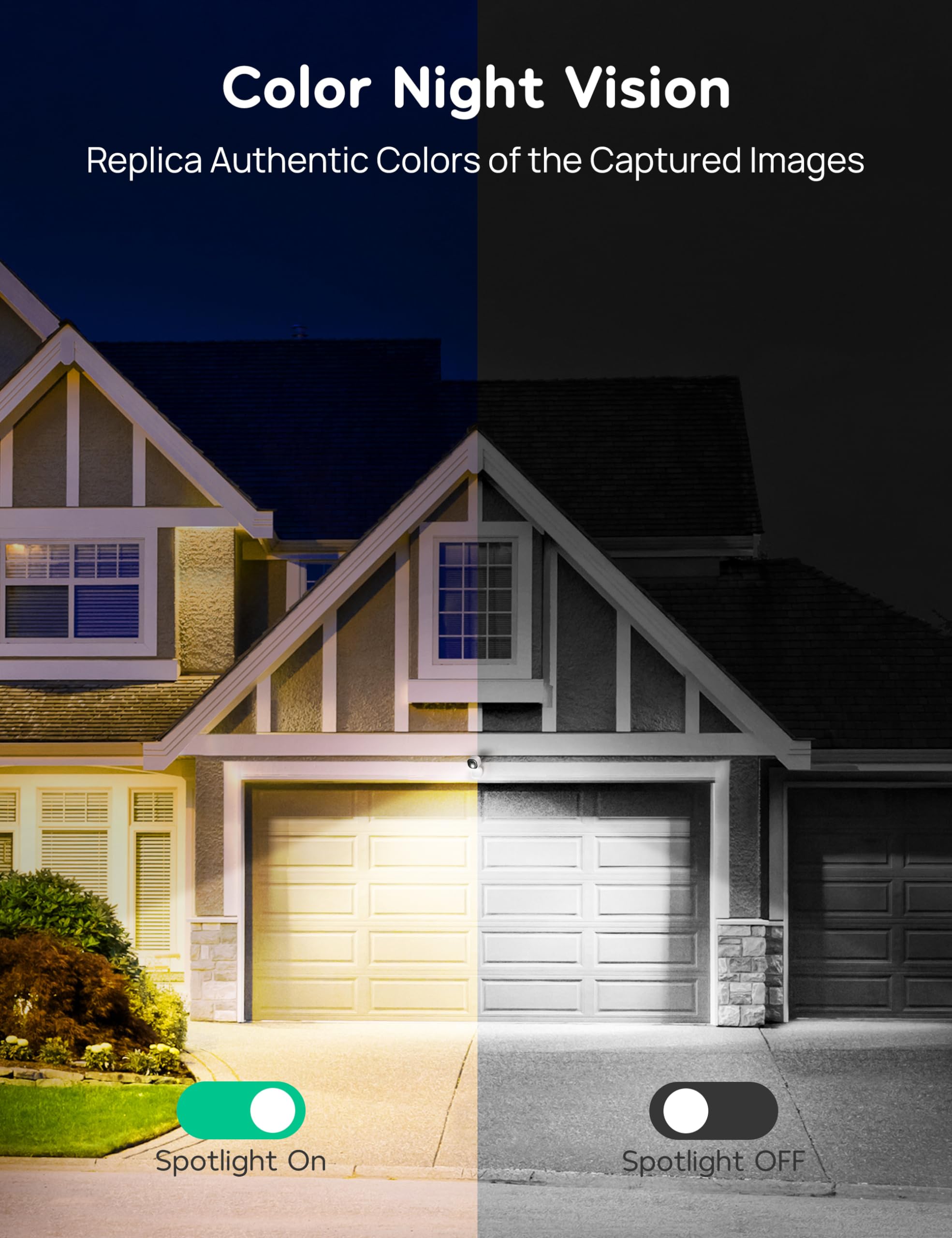 Winees Security Cameras Outdoor, Wired 2K Wi Fi Cameras For Home Security, 2.4G Indoor Camera, Human/Pet Ai Detection, Color Nig