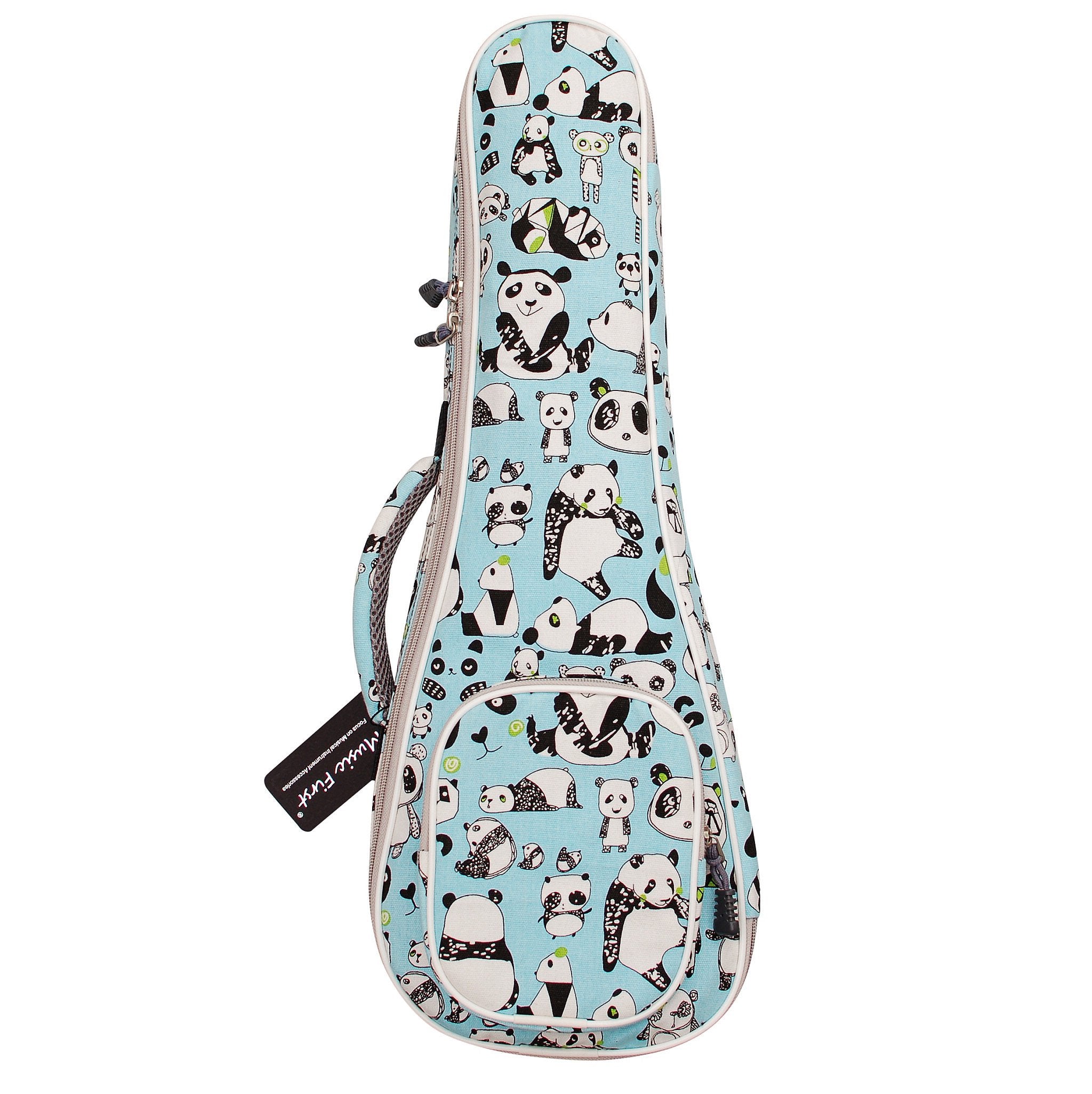 Music First Canvas Panda Concert Ukulele Case Ukulele Bag Ukulele Backpack Ukulele Gig Bag (23/24 Inch Concert, Panda)