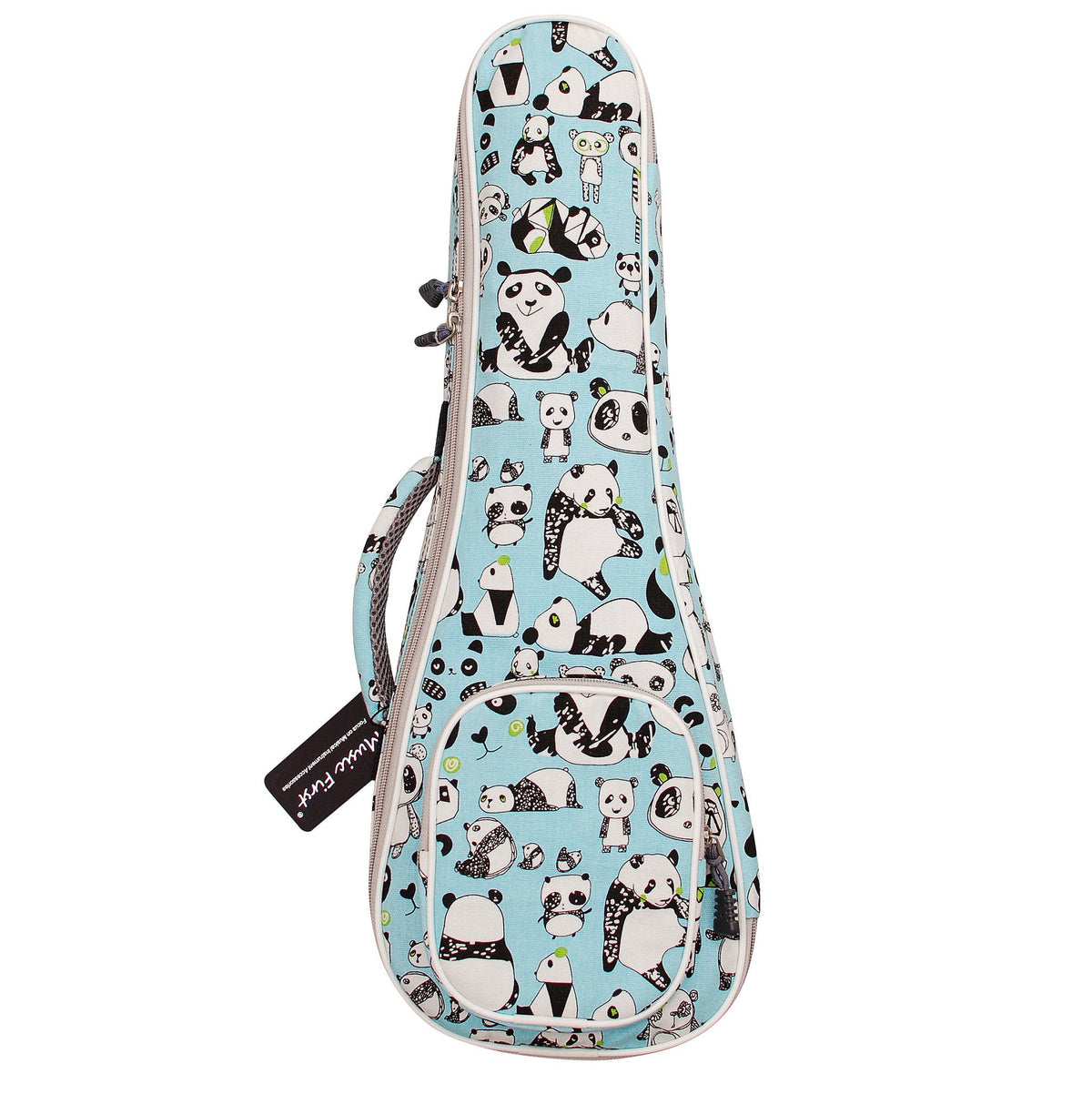 Music First Canvas Panda Concert Ukulele Case Ukulele Bag Ukulele Backpack Ukulele Gig Bag (23/24 Inch Concert, Panda)