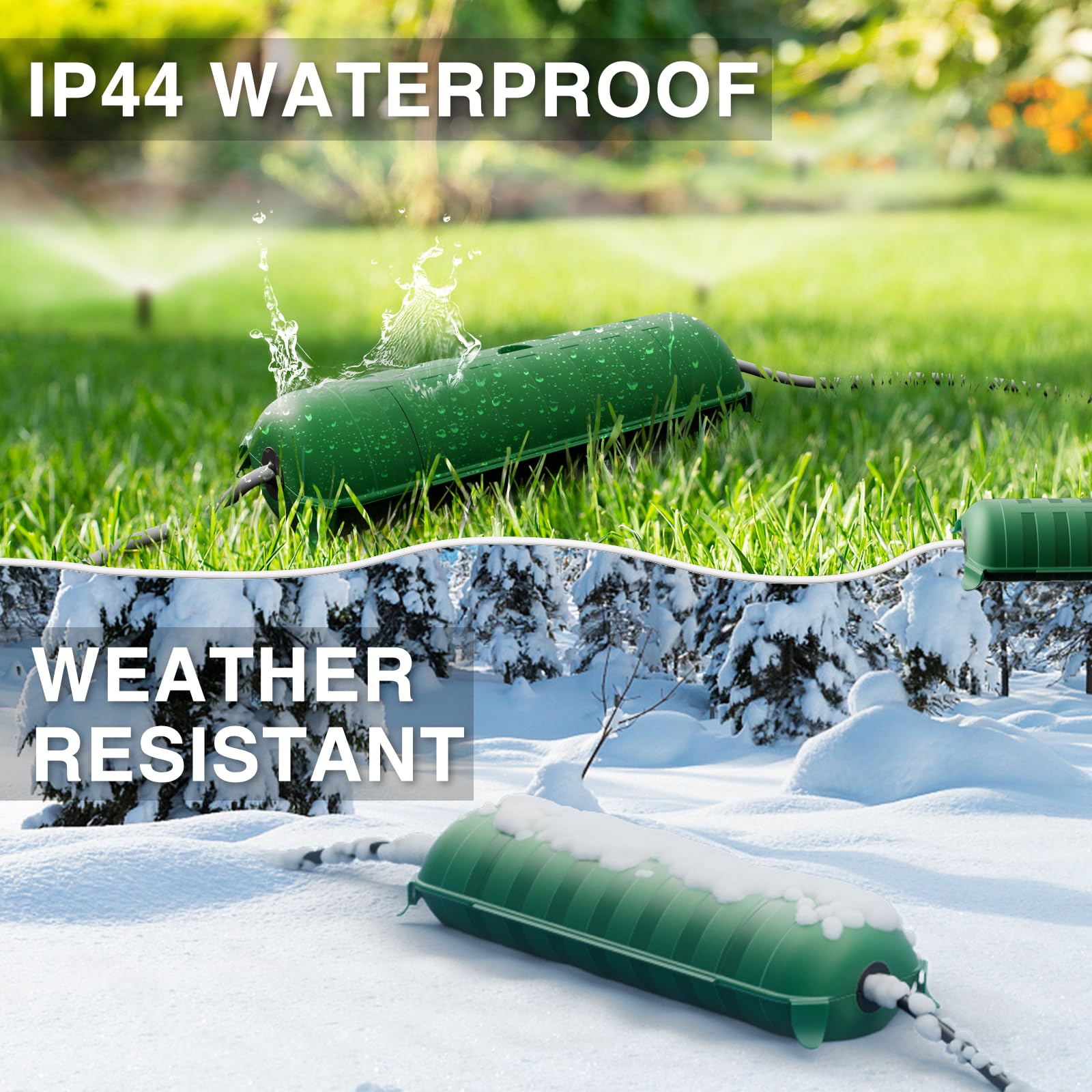 Flemoon Outdoor Extension Cord Safety Cover With Large Housing And Ip44 Waterproof Seal, Weatherproof Electrical Box For Outdoor