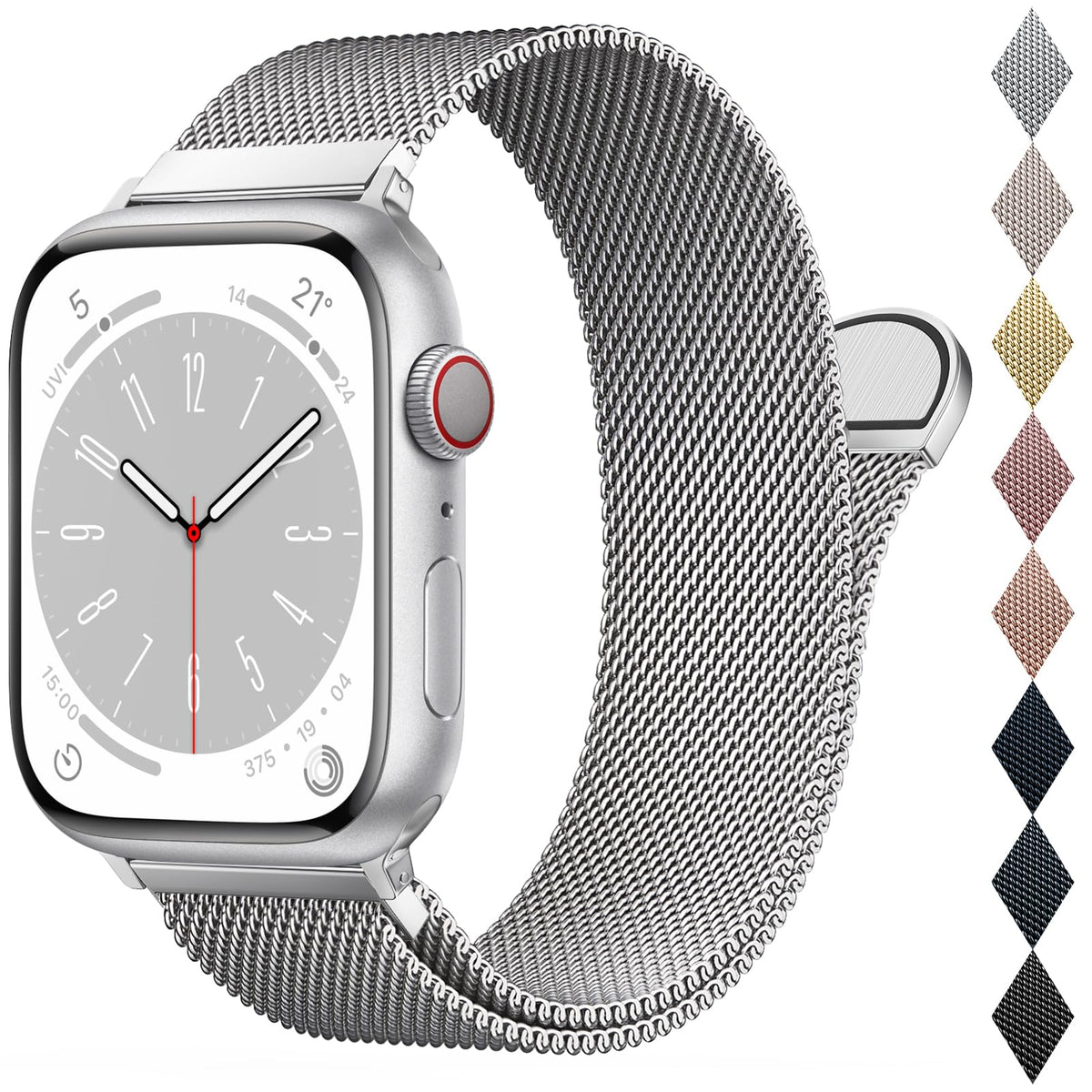 Belongme Mesh Metal Loop Compatible With Apple Watch Band 42Mm 44Mm 45Mm 46Mm 49Mm Series Ultra Se 10 9 8 7 6 5 4 3 2 1 Women Me