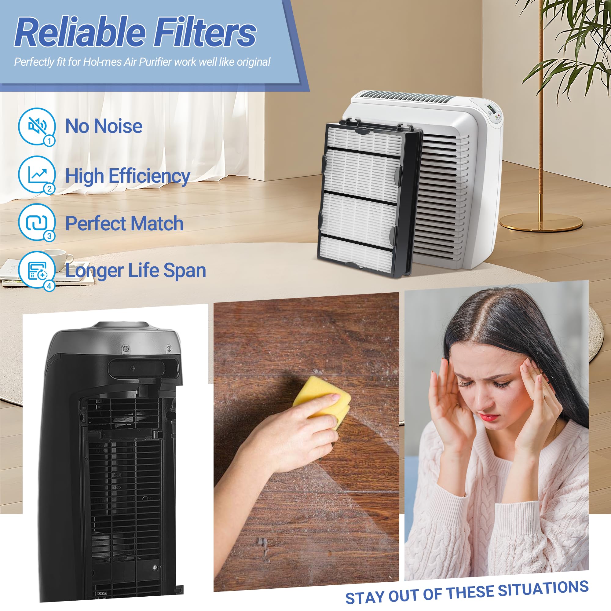 Nishcon Hapf600 Filter Replacement For Holmes True Hepa Filter B Replace Hapf600D, Hap615, Hap625, Hap650, Hapf600D U3, Hap725,