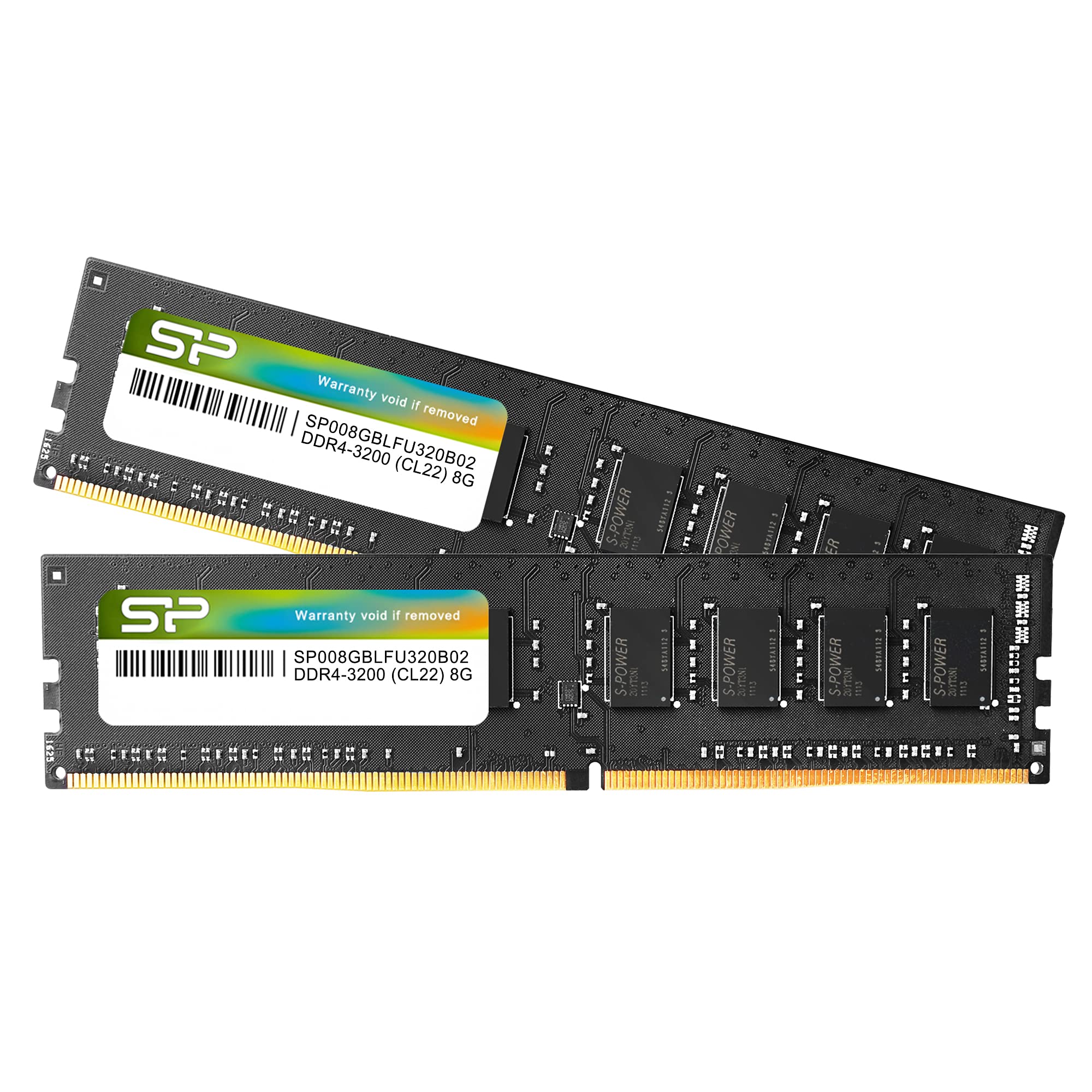 Silicon Power Ddr4 16Gb Kit (2X8Gb) 3200Mhz (Pc4 25600) Cl22 Udimm 288 Pin Desktop Computer Memory Sp016Gblfu320B22