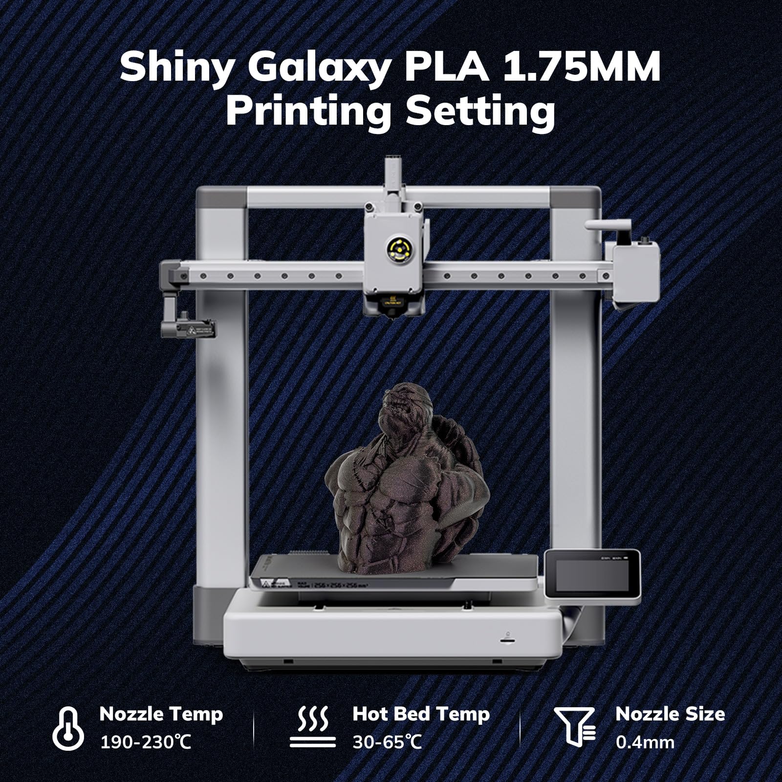 Amolen Pla 3D Printer Filament, Galaxy Fuchsia Color Changing With Light Filament 1.75Mm,Shiny Sparkle 3D Printing Filament For