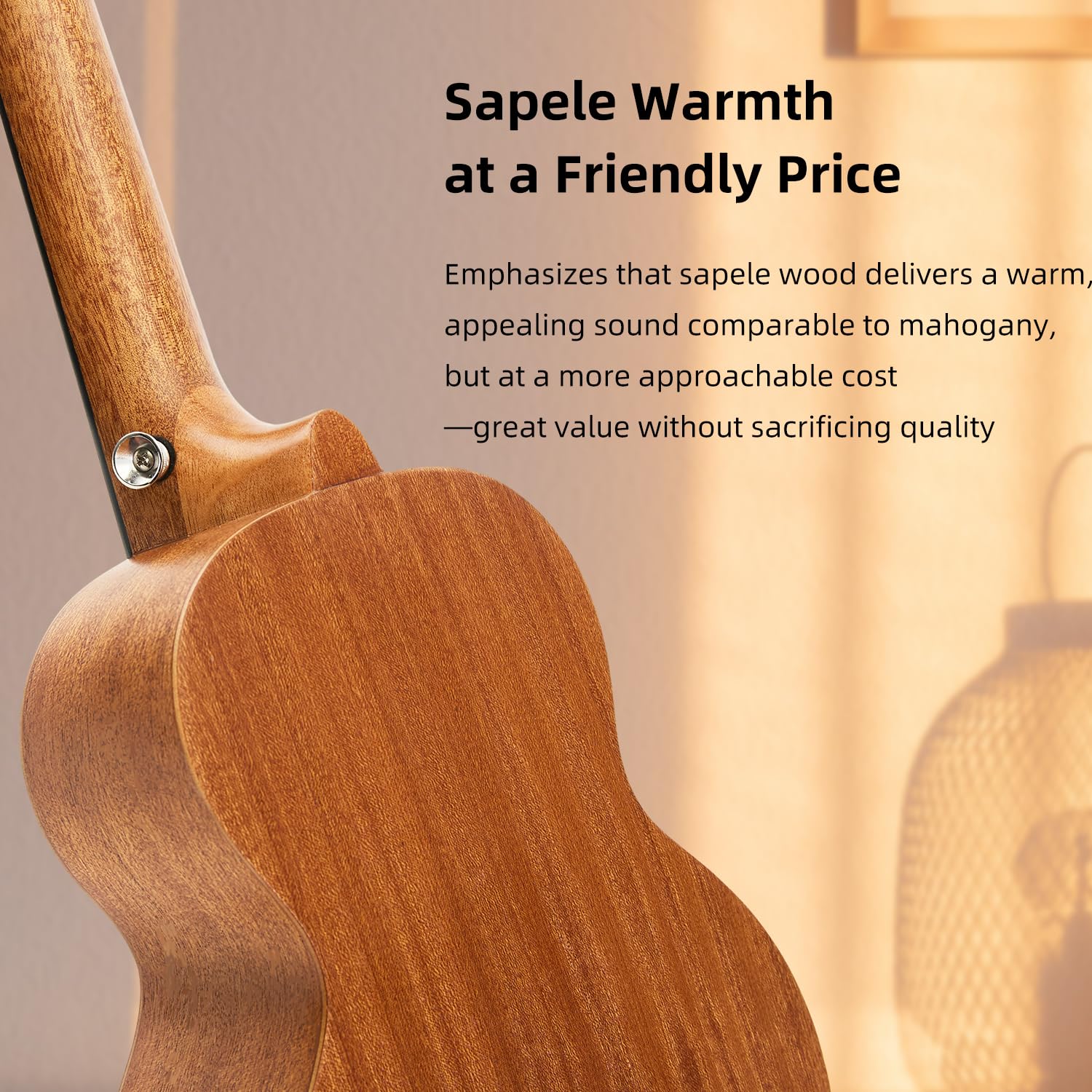 Tom 23 Sapele Concert Ukulele - Includes Quick Locking Strap On Ukulele Beginner Kit, Ukelele For Professional Adults, Beginner