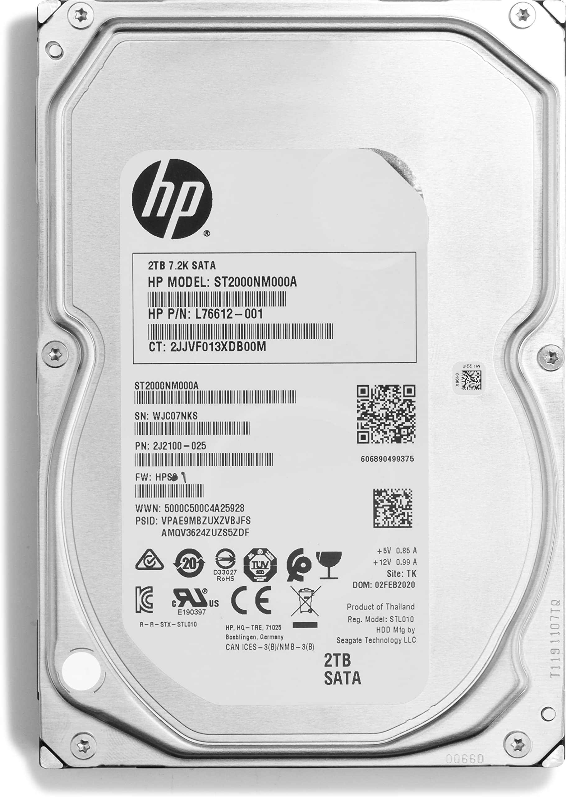 2TB 7200RPM SATA 3.5in Enterpr