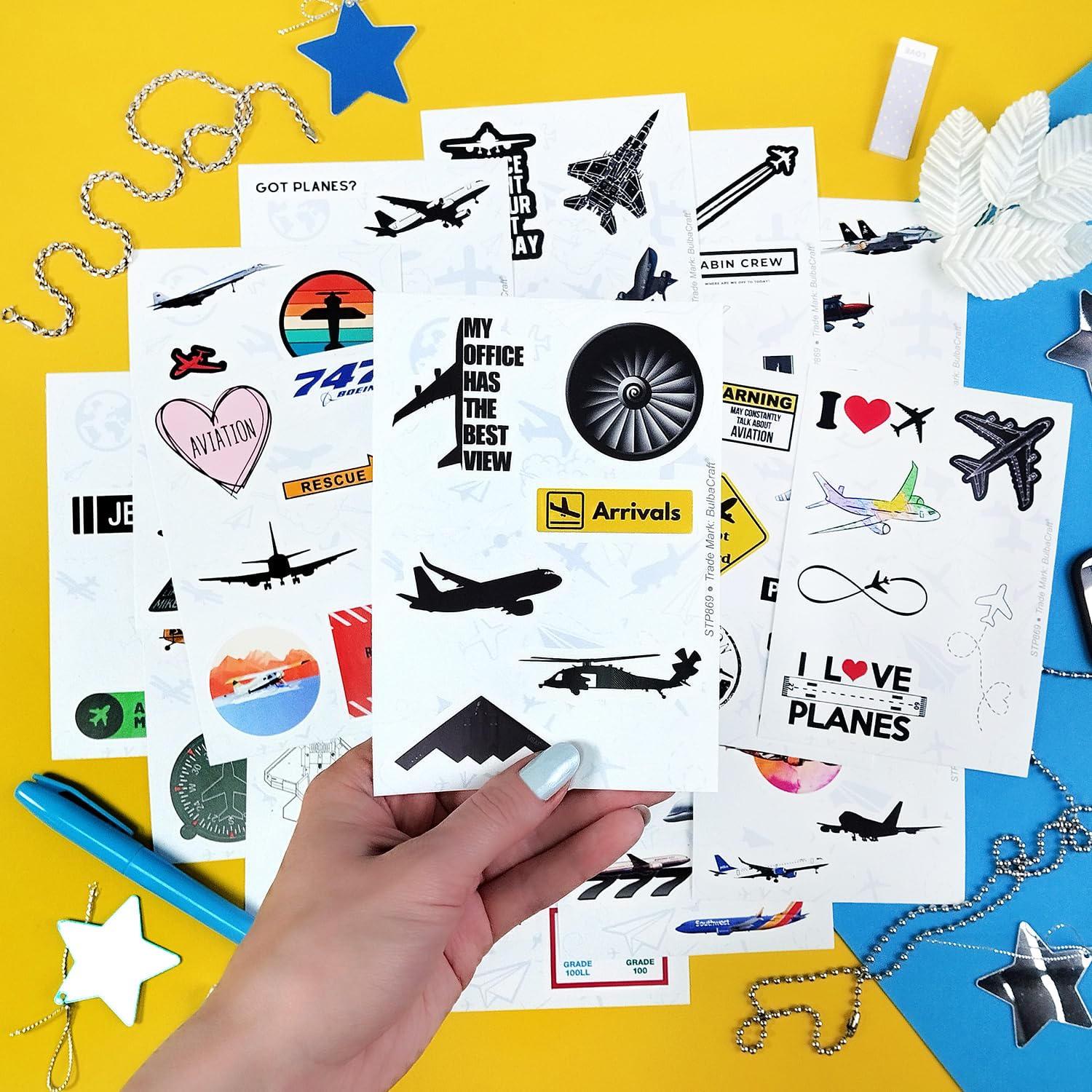 100Pcs Aviation Stickers And Decals, Pilot Stickers For Laptop, Airplane Stickers, Aircraft Stickers   Aviation Gifts, Pilot Gif