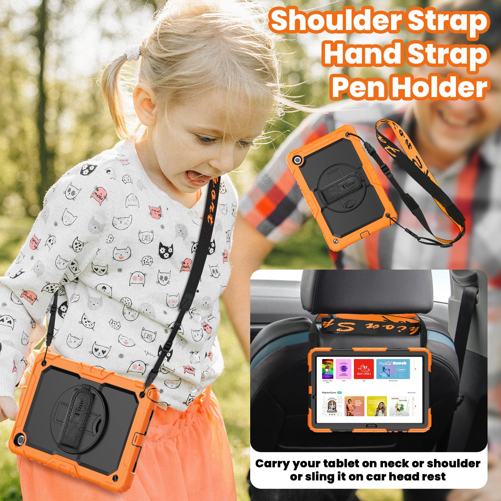 Timecity Case For Samsung Galaxy Tab A9 Plus 11 Inch 2023: Sturdy Rugged Case With Screen Protector, Kickstand, Hand/Shoulder St