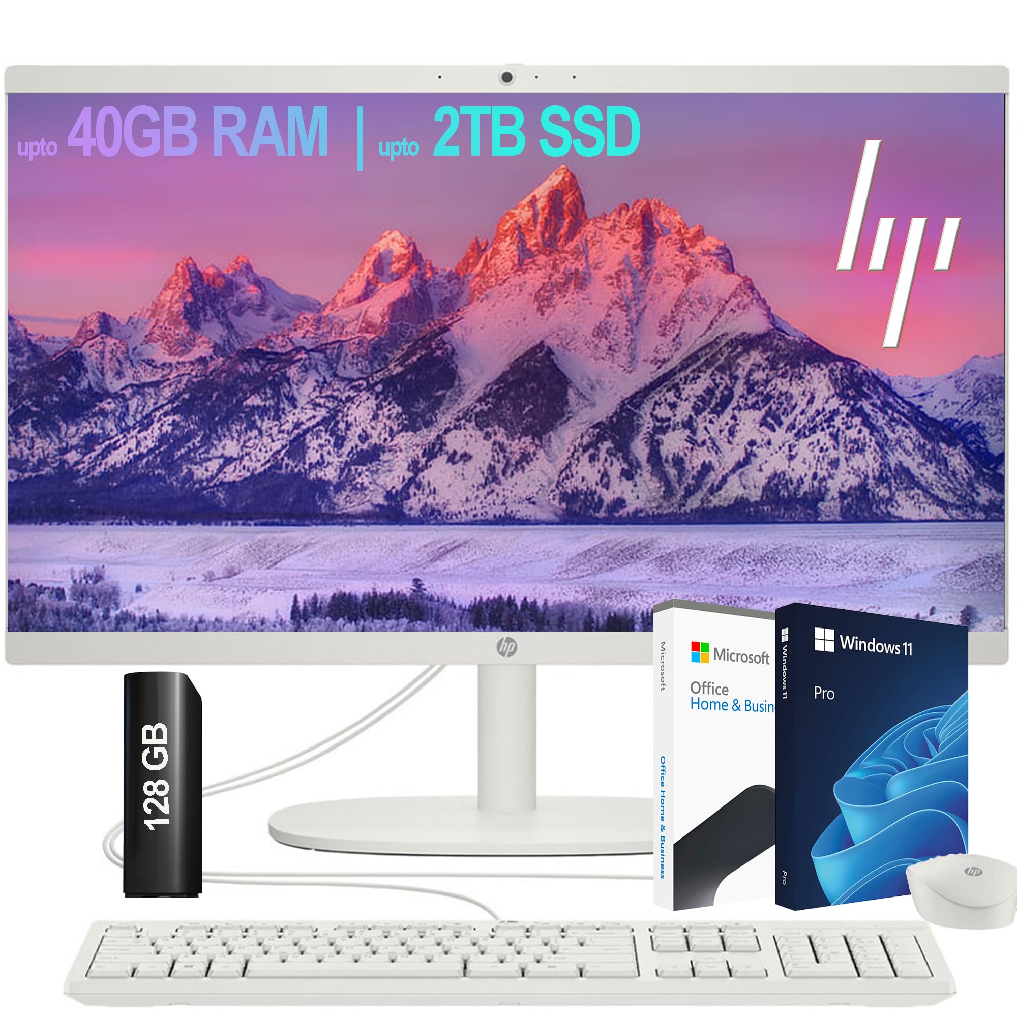 Hp All In One Desktop| 22'' Full Hd Display| Intel Dual Core Processor| 20Gb Ram| 1Tb Pcie Ssd| 128Gb External Drive & Microsoft