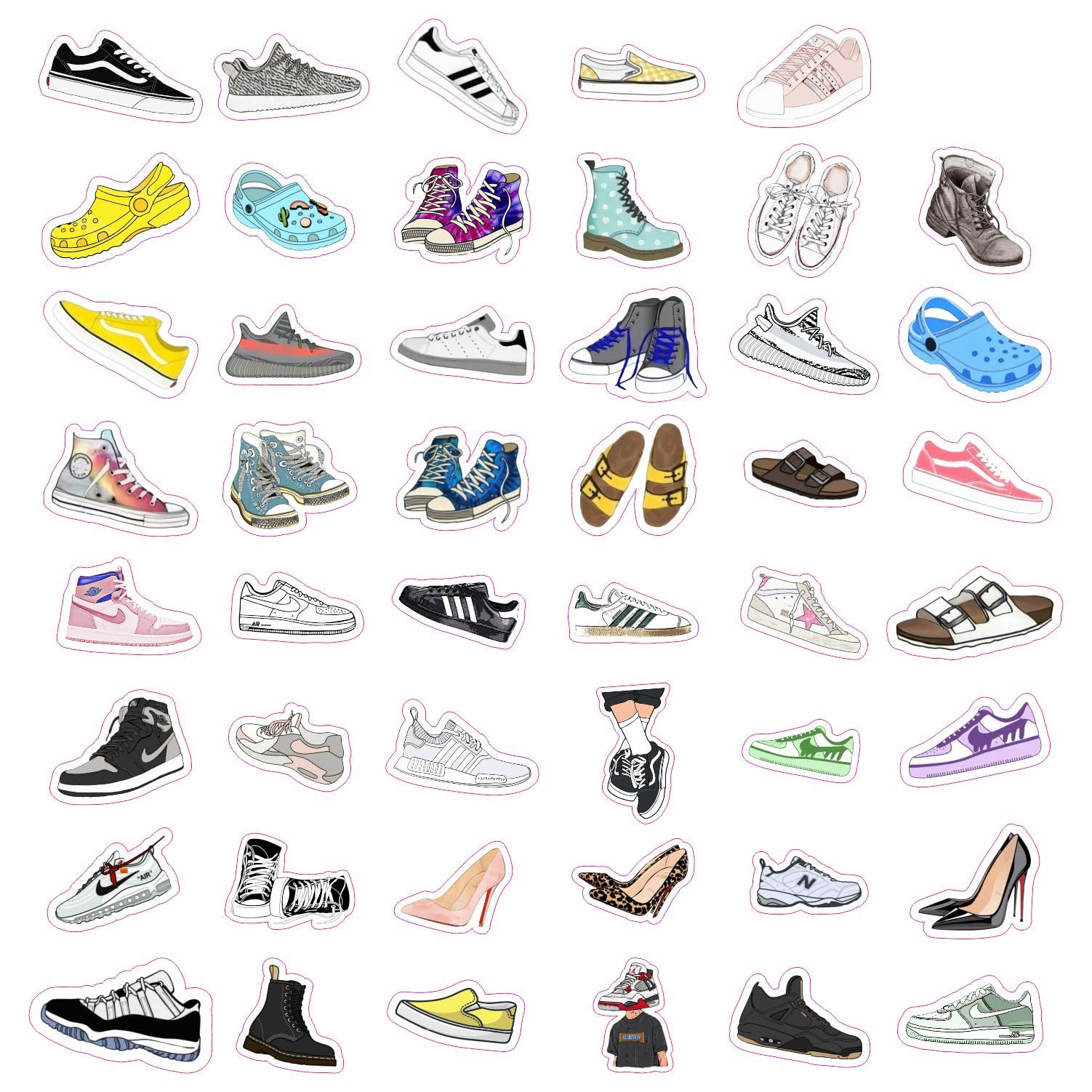 Shoe Stickers For Water Bottle And Laptop   Shoe Party Favors & Decorations, Waterproof Vinyl Decals, Fashion And Footwear Stick