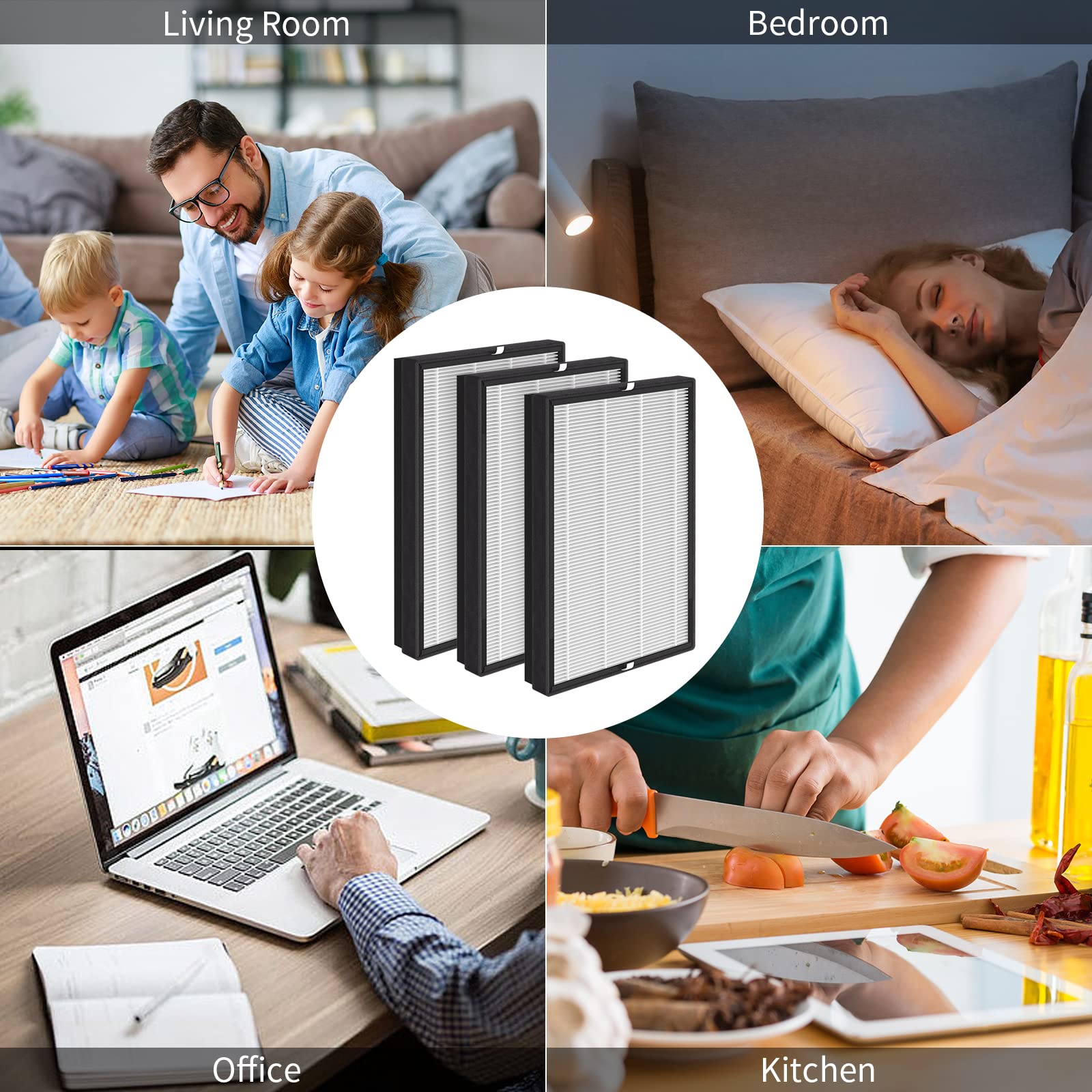 Xbww 3 Packs A2 F2 H13 True Hepa Replacement Filters Compatible With 3M Filtrete Room Air Purifi Er Models Fap C02 A2 Fap C03 A2