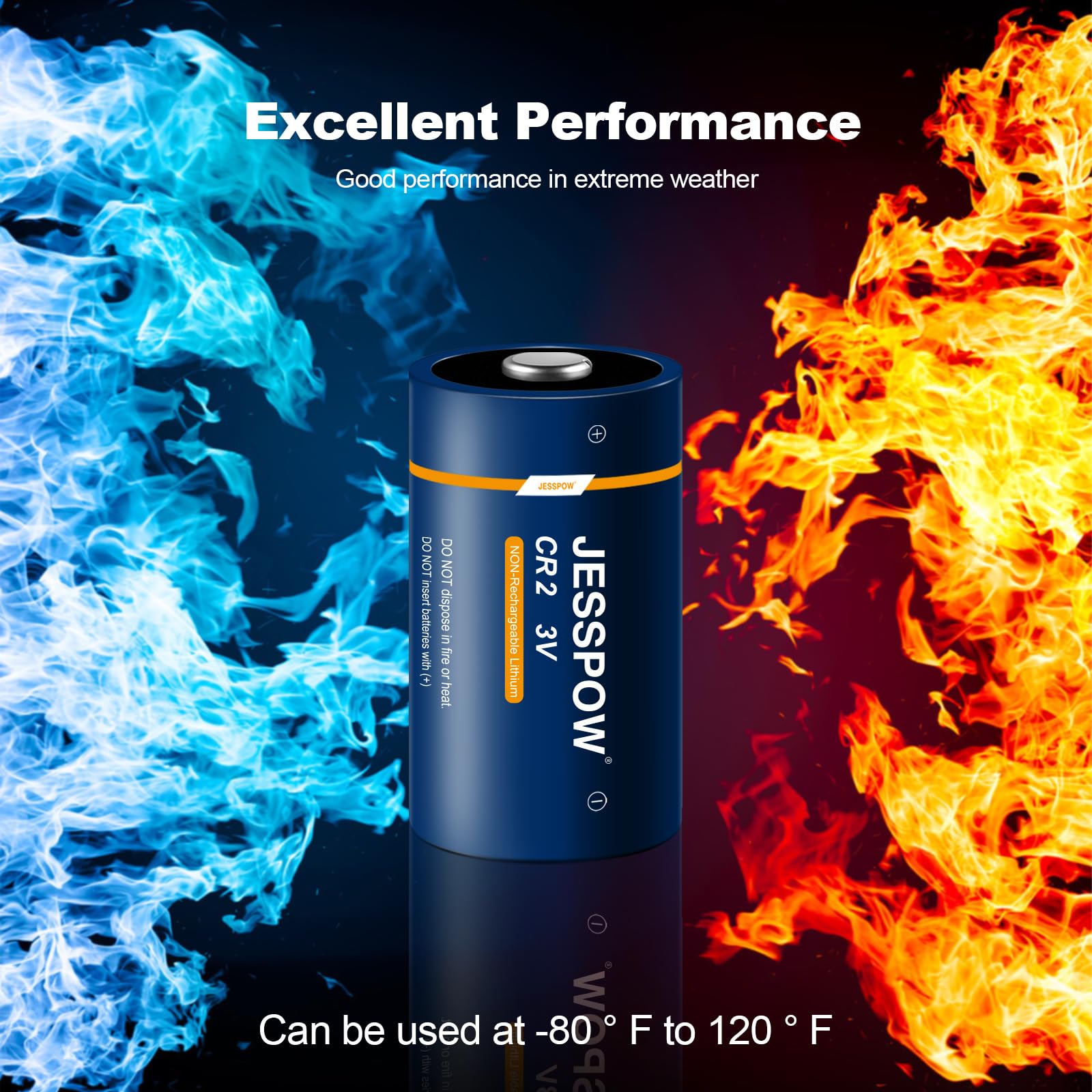 Jesspow Cr2 Lithium Battery 3 Volt Non Rechargeable Cr2 Batteries Compatible With Flashlights, Digital Cameras, Rangefinder, Cal