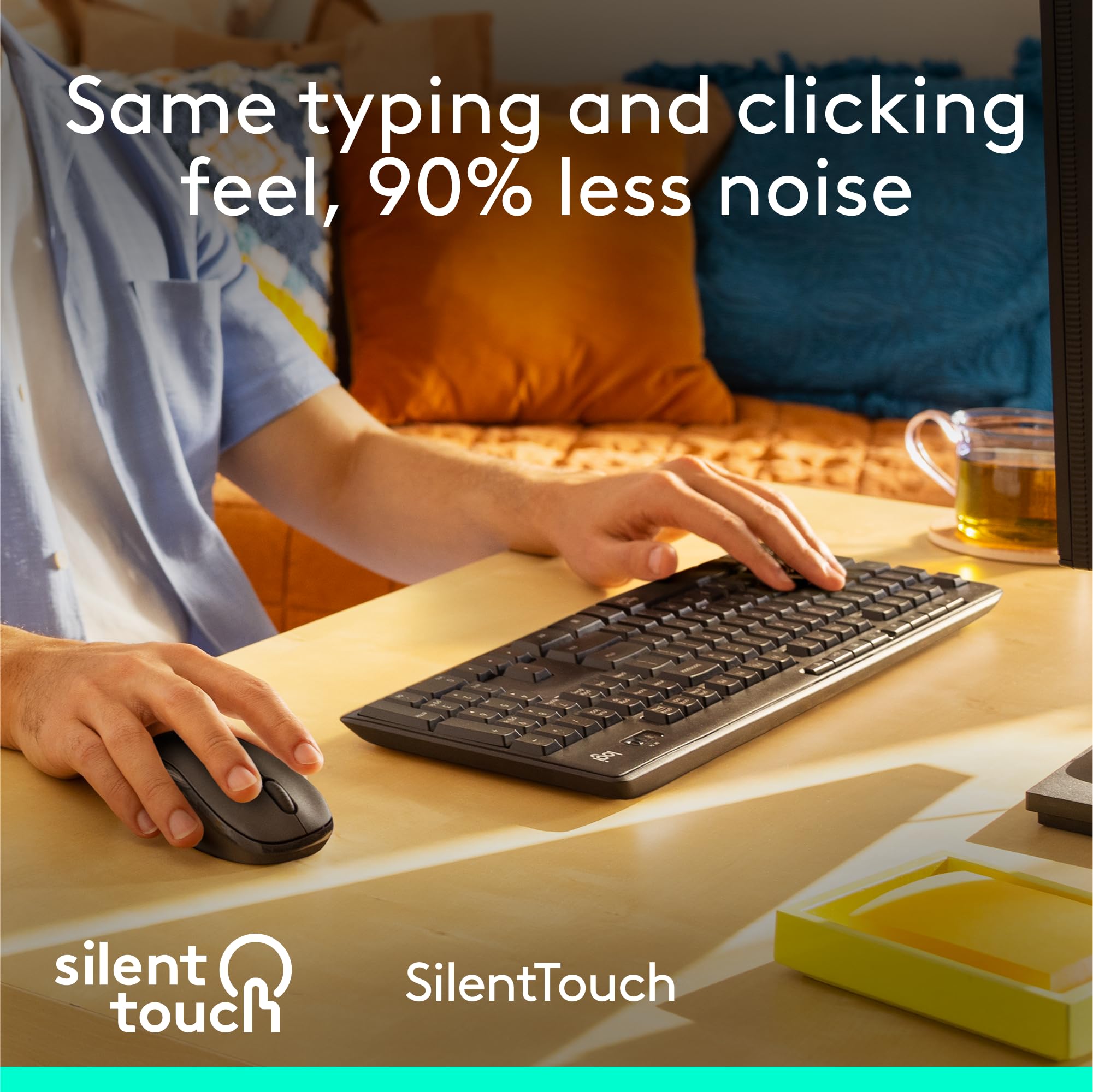Logitech Mk295 Wireless Mouse & Keyboard Combo With Silenttouch Technology, Full Numpad, Advanced Optical Tracking, Lag-Free Wir