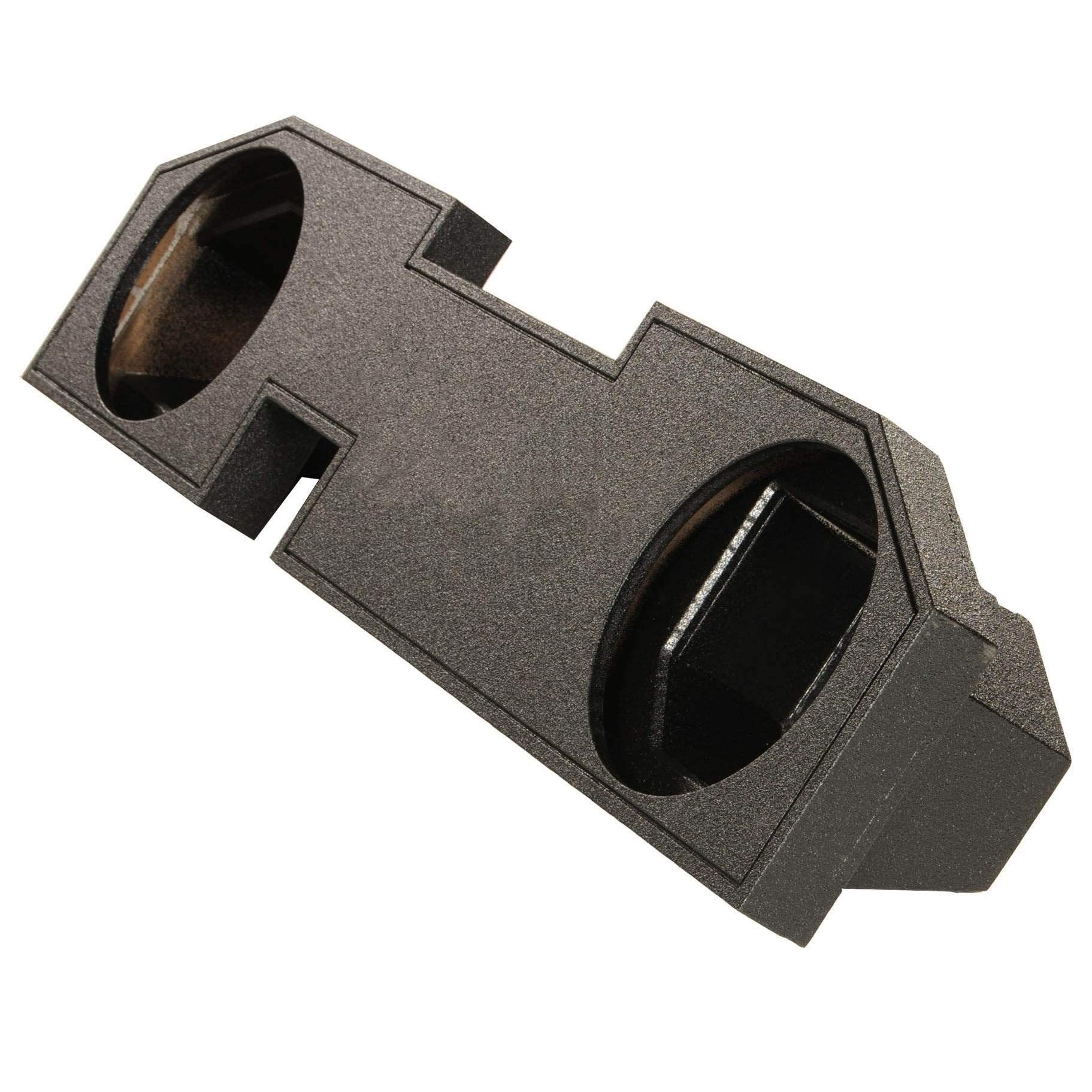 Q Power Dual 10" Sealed Subwoofer Box Enclosure Custom Fit Dodge Ram Quad Cab '02-15 MDF Gray