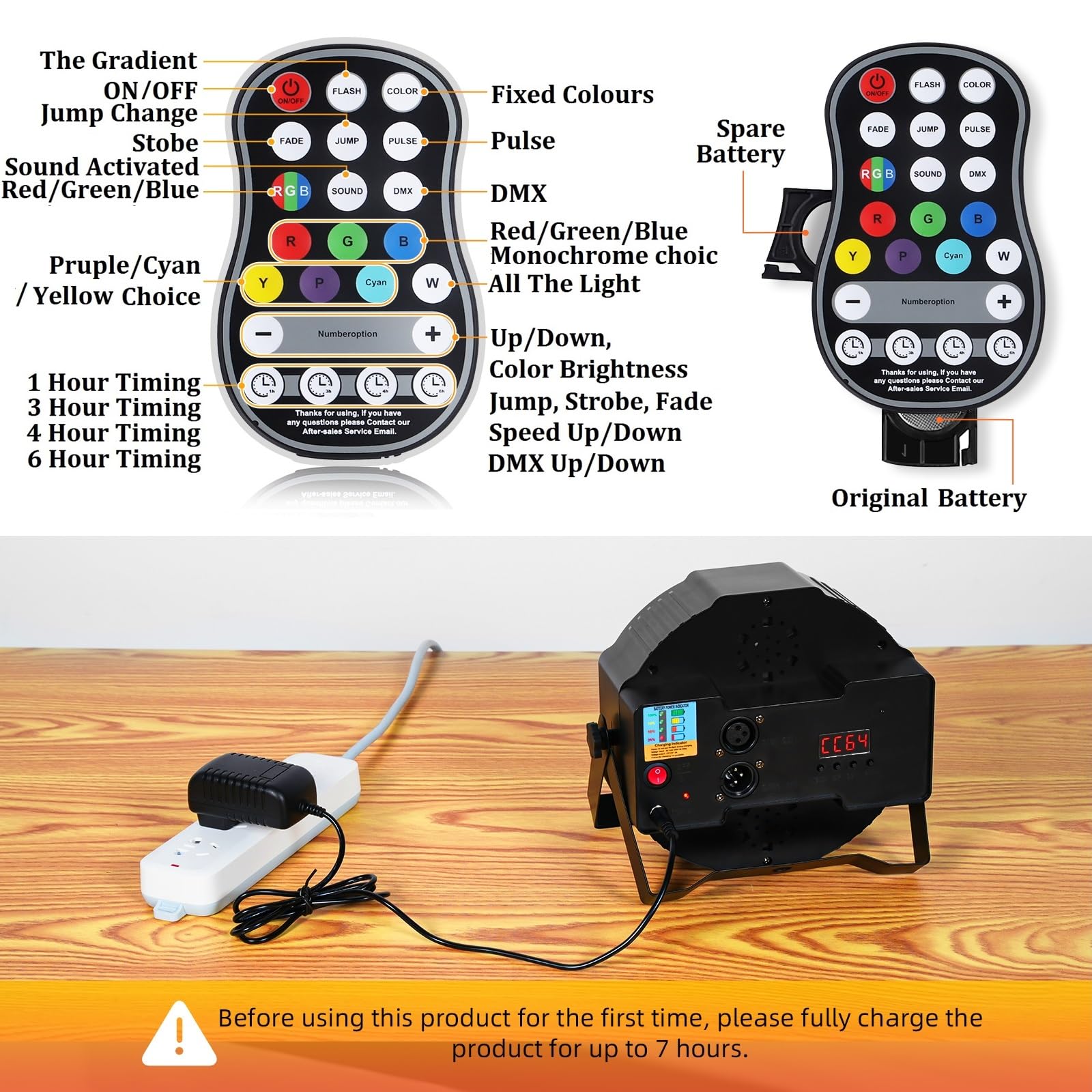 Uking Rechargeable Par Lights Wireless 18 Rgb Stage Lighting Battery Powered Uplights Dmx Control Uplighting For Wedding Dj Dis