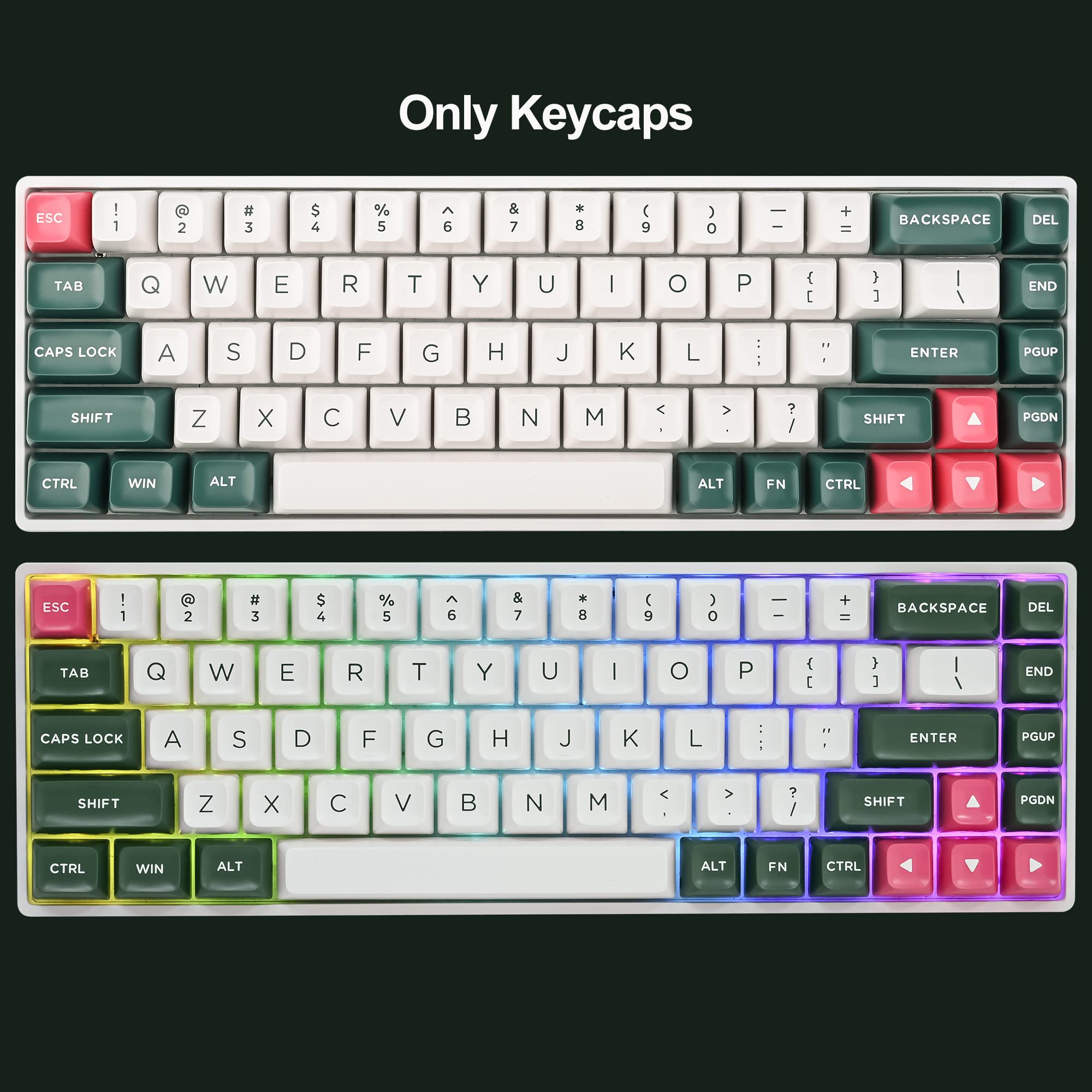 Fogruaden Custom Keycaps, Keycaps 60 Percent, 150 Keycap Set, Asa Profile Abs Double Shot Keycaps For Cherry Gateron Mx Switches
