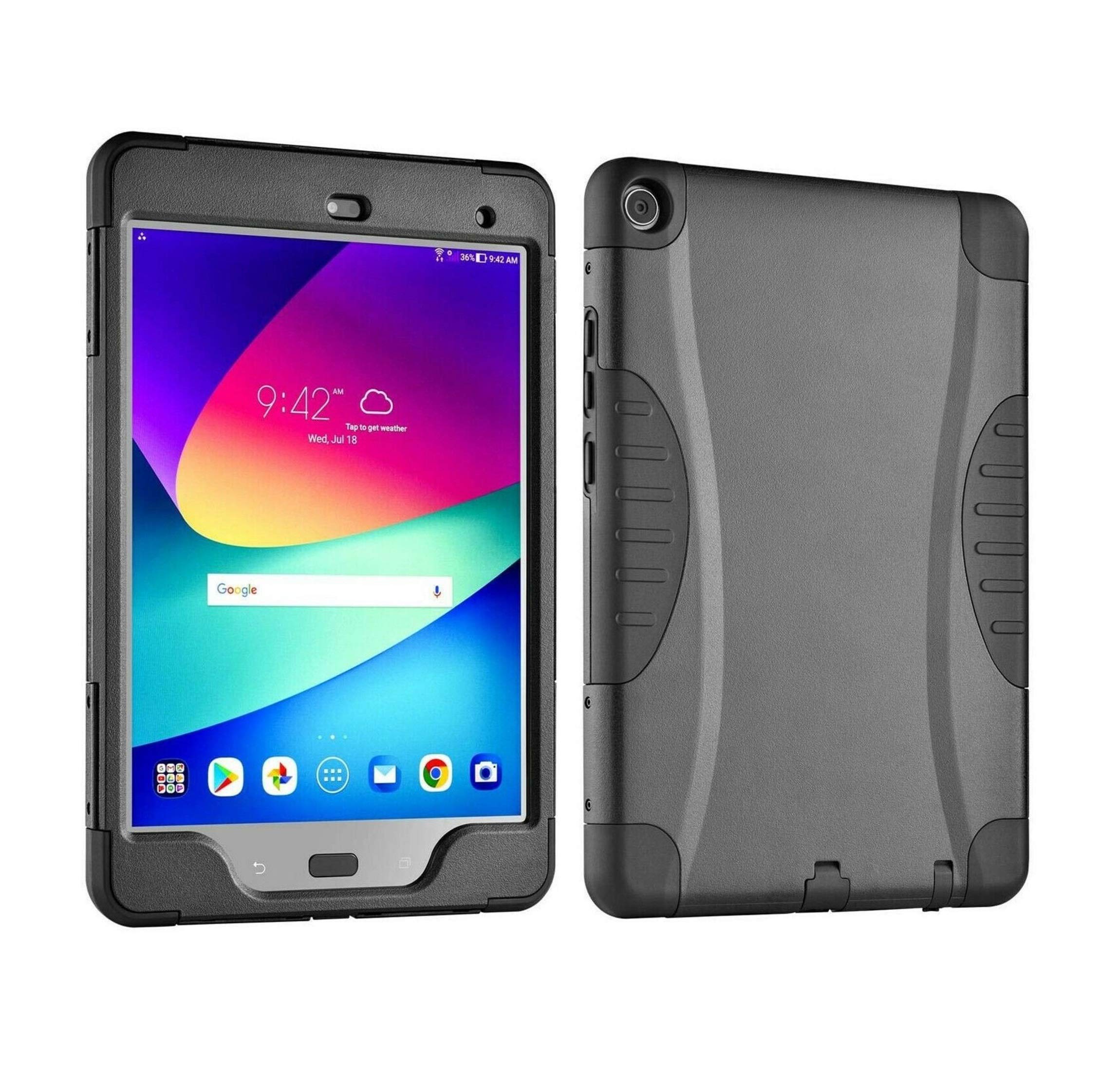 Verizon Rugged Case With Built In Screen Protector For Asus Zenpad Z8S, 7.9 Inch Tablet   Black