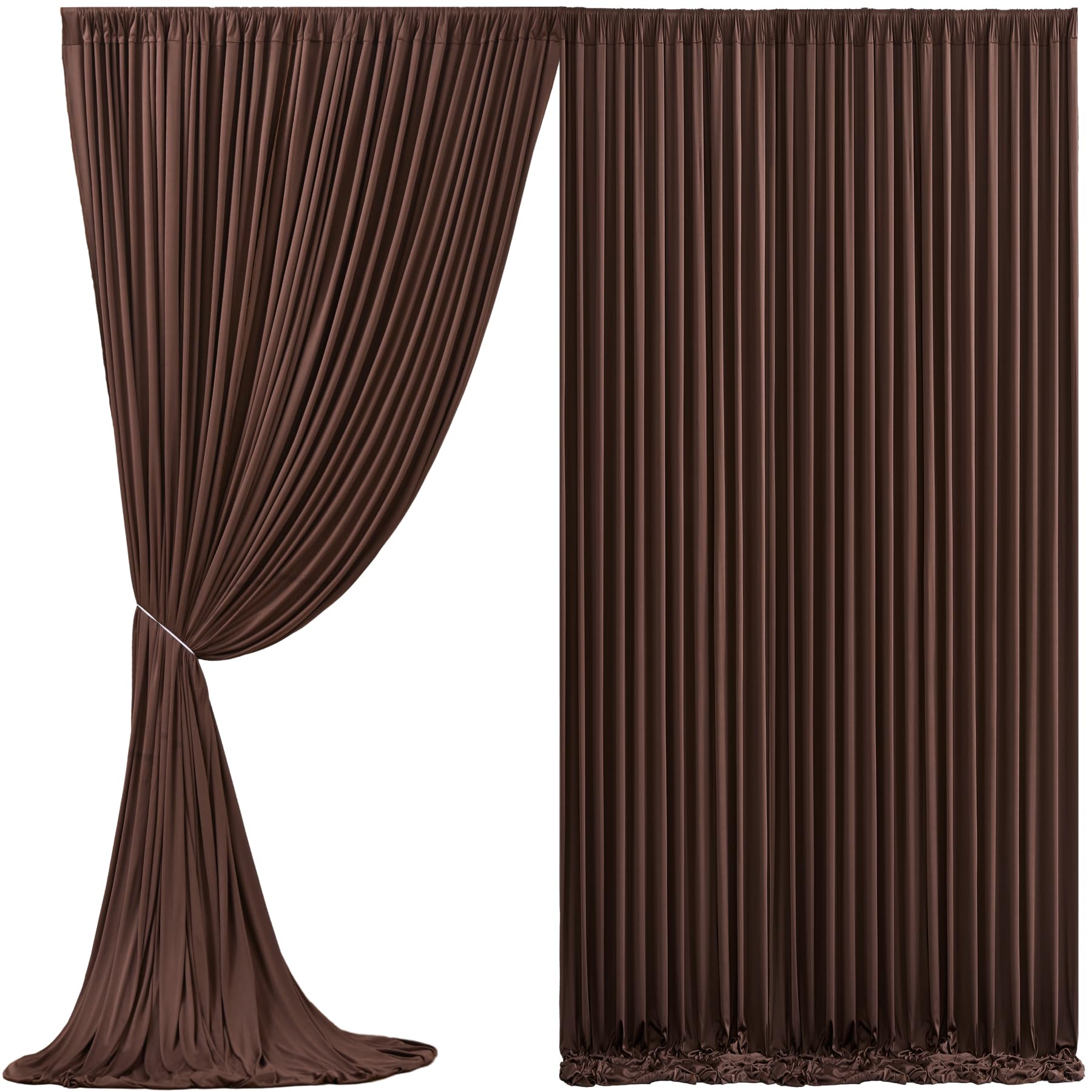 10x10 Brown Backdrop Curtain for Parties Wedding Wrinkle Free Brown Photo Curtains Backdrop Drapes Fabric Decoration for Birthda