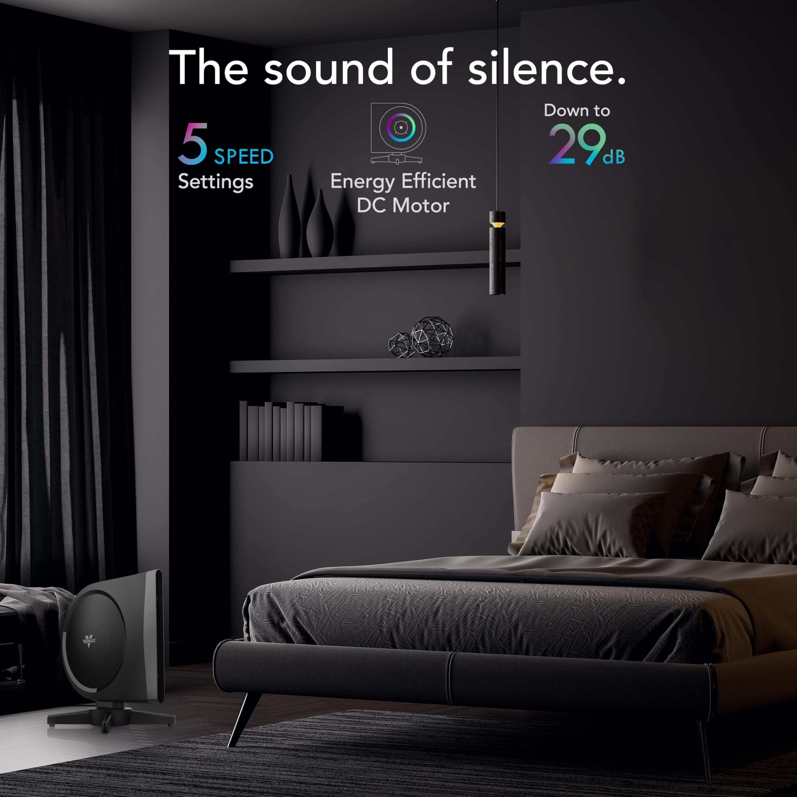 Vornado Strata Compact Oscillating Fan With Remote, 19 Inch, High Velocity Air Circulator, Quiet Powerful Fan, 5 Speeds, Touch C