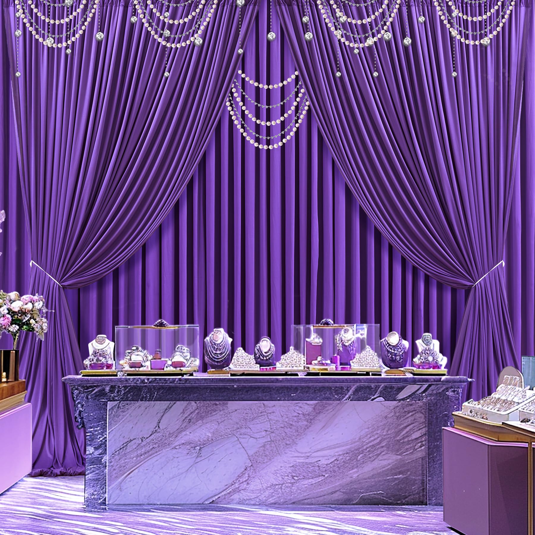 Purple Backdrop Curtain For Parties Wedding Wrinkle Free Purple Photo Curtains Backdrop Drapes Fabric Decoration For Birthday Pa